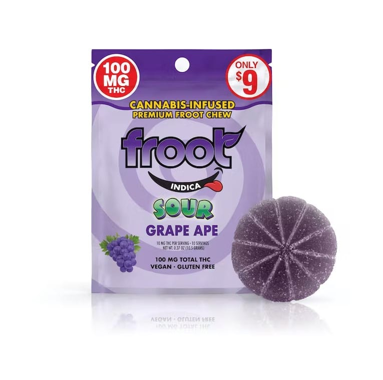 Sour Grape Chew 100mg - Froot -  - $9 - Edible