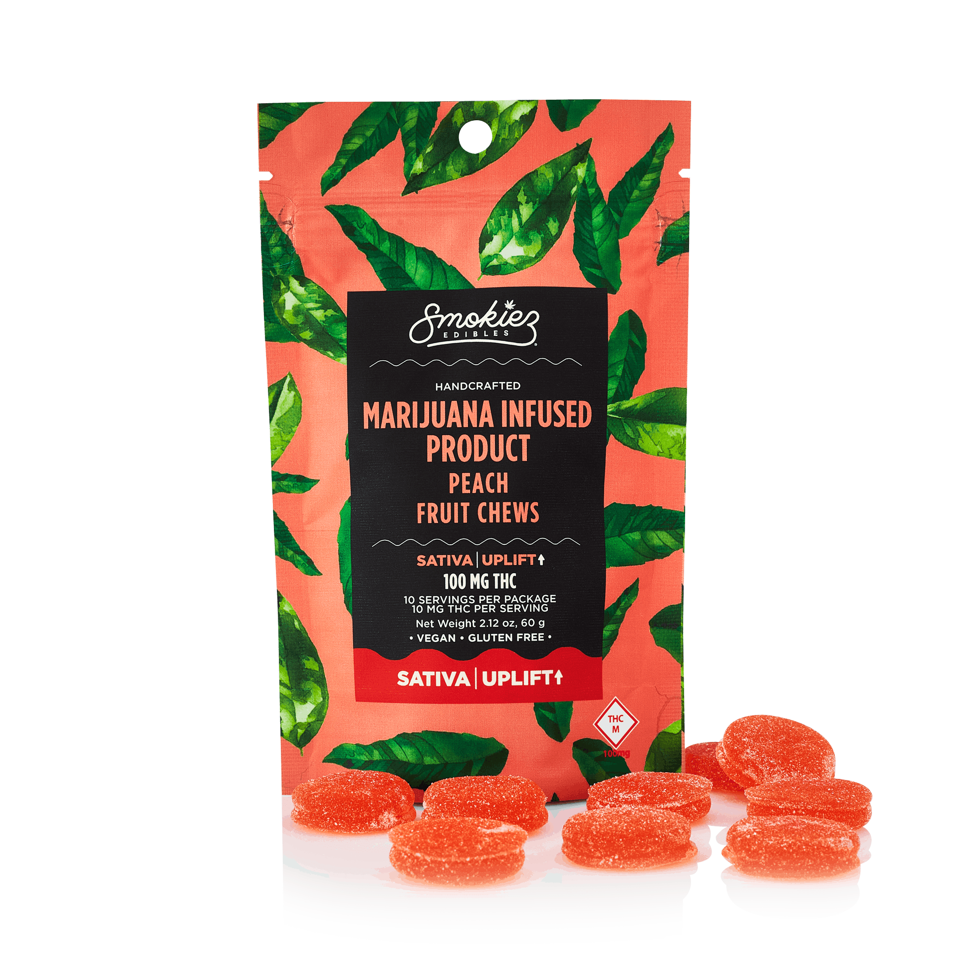 Smokiez Gummies -SATIVA- 100mg - Smokiez Edibles - Peach - $20.99 - Edibles