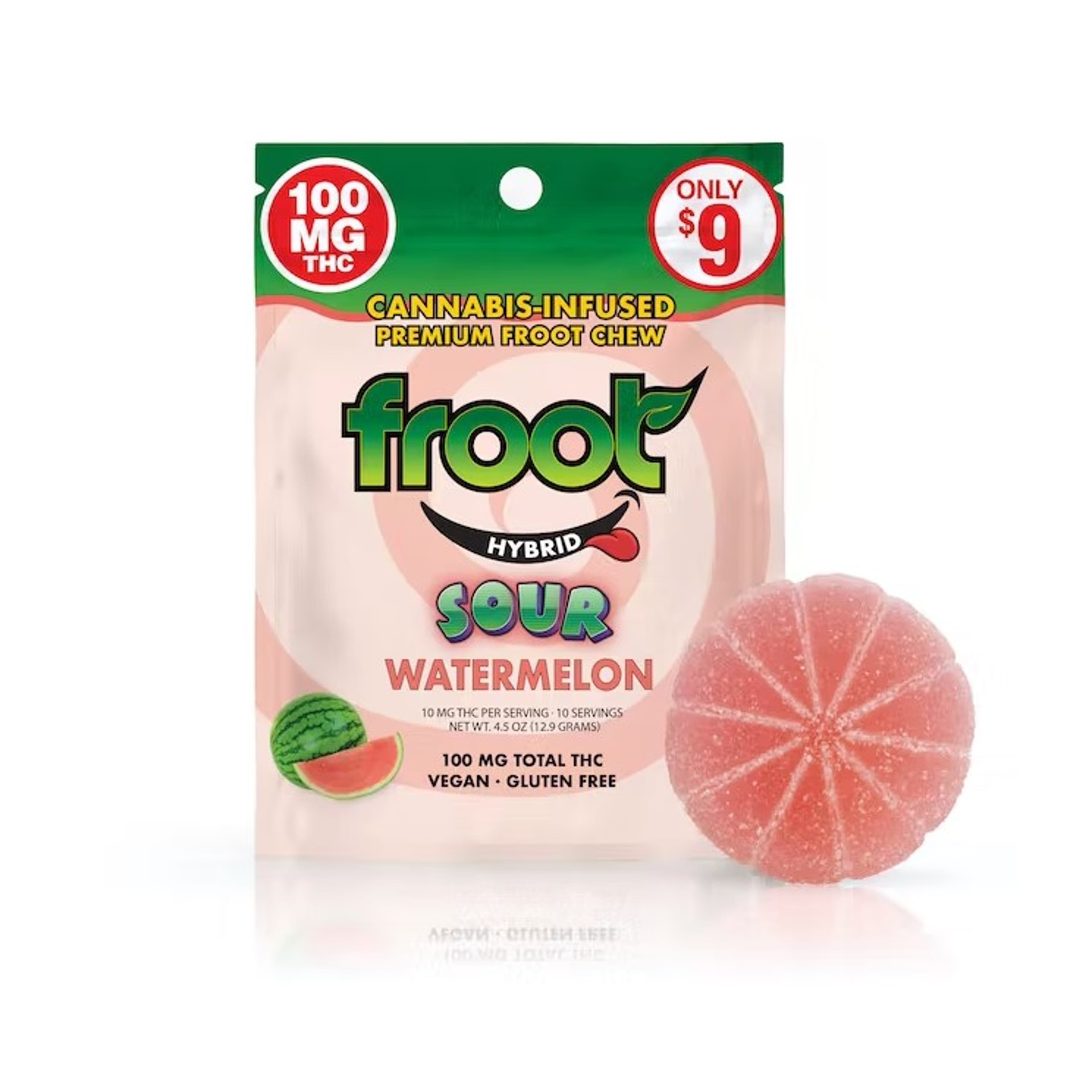 Sour Watermelon Chew 100mg - Froot - - $9 - Edible