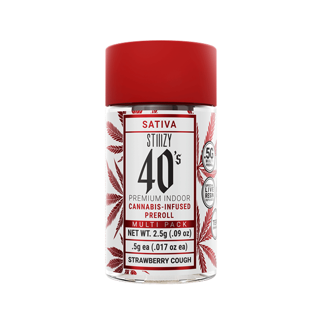 Strawberry Cough | .5G 40's Infused Preroll 5 Pack