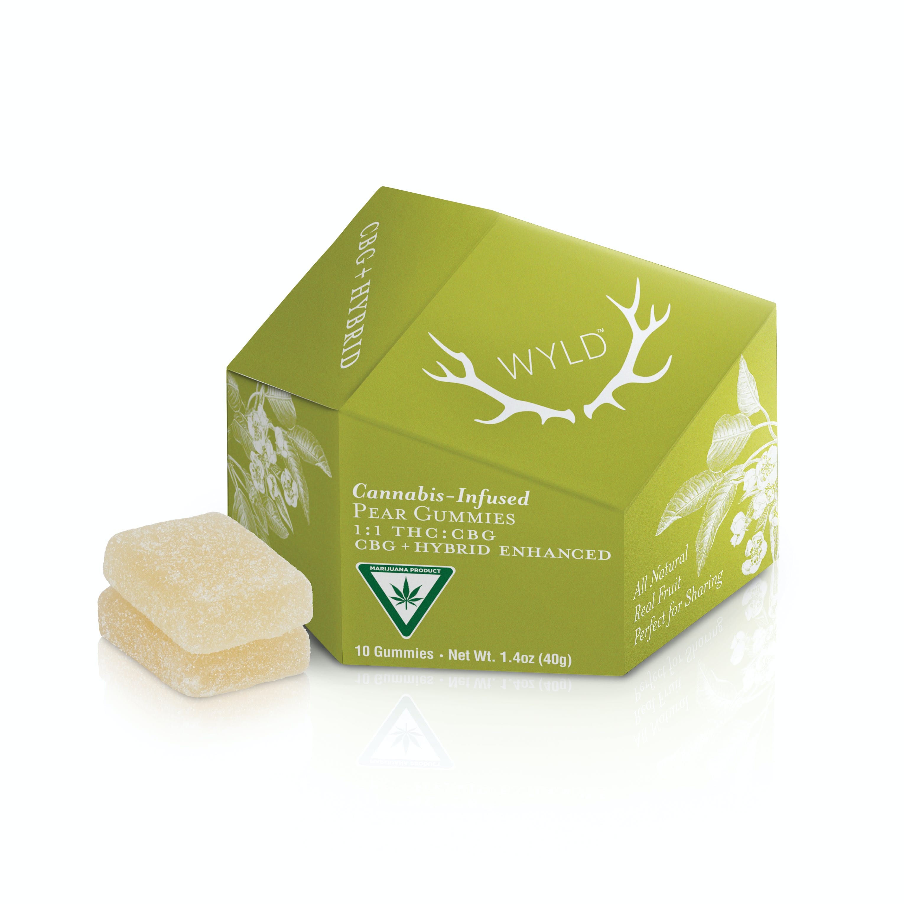 1:1 CBG Pear Gummies - WYLD -  - $20 - Edibles