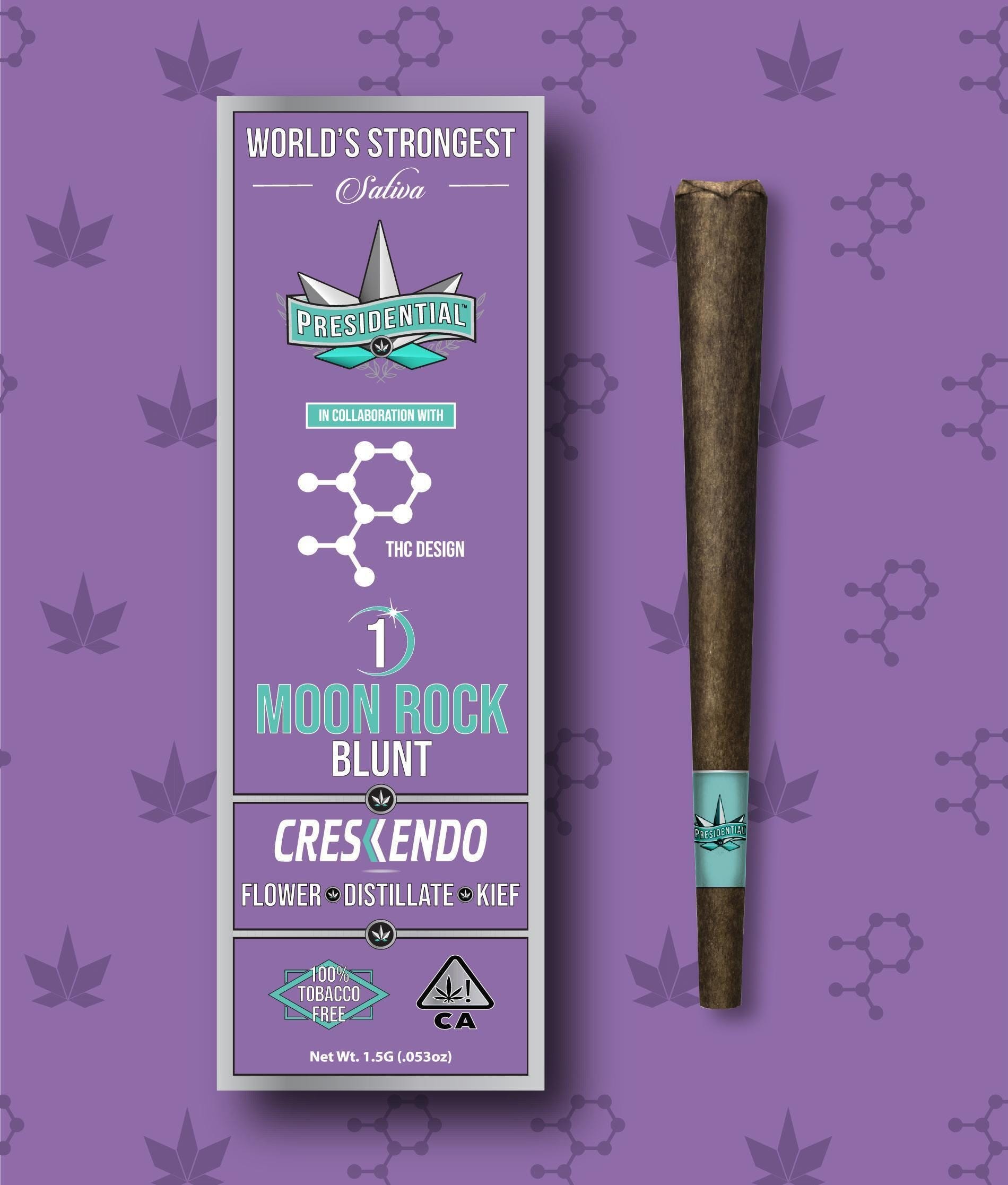 Crescendo THC Design x Presidential Moon Rock Blunt - 1.5g - Presidential -  - $25 - Infused Pre-Rolls
