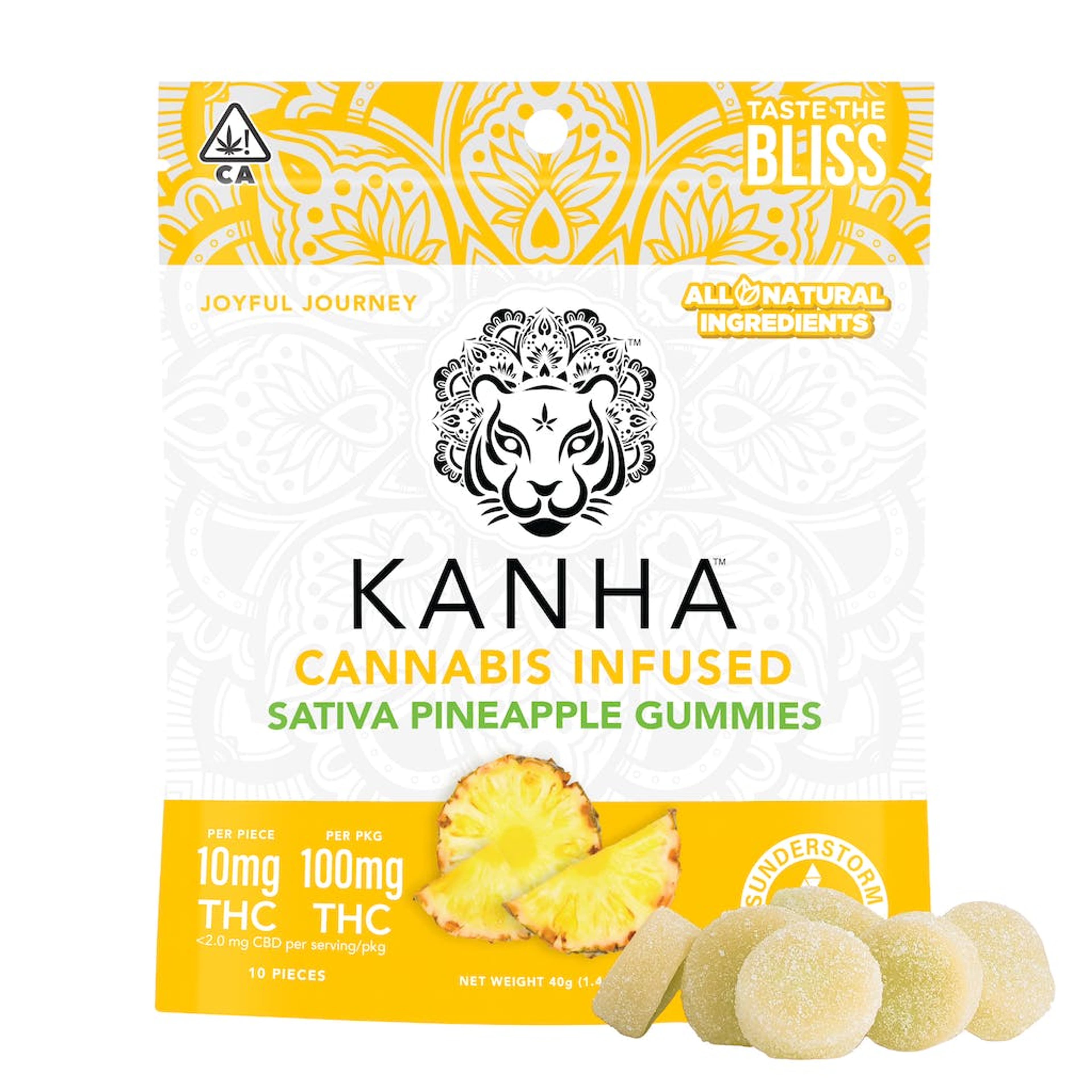 Pineapple - 100mg - Kanha - Gummy - Sativa - $15 - Gummies