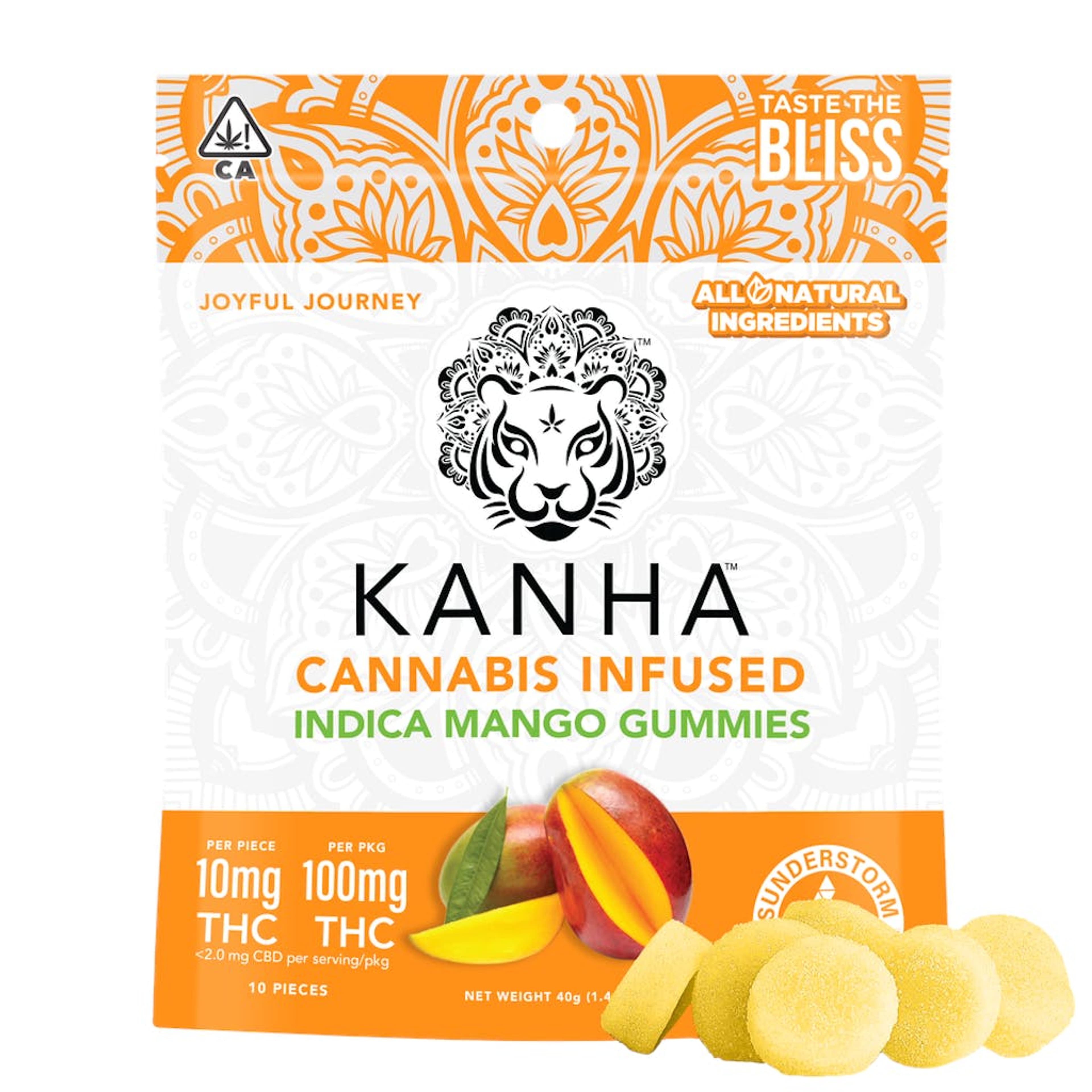 Mango - 100mg - Kanha - Gummy - Indica - $15 - Gummies