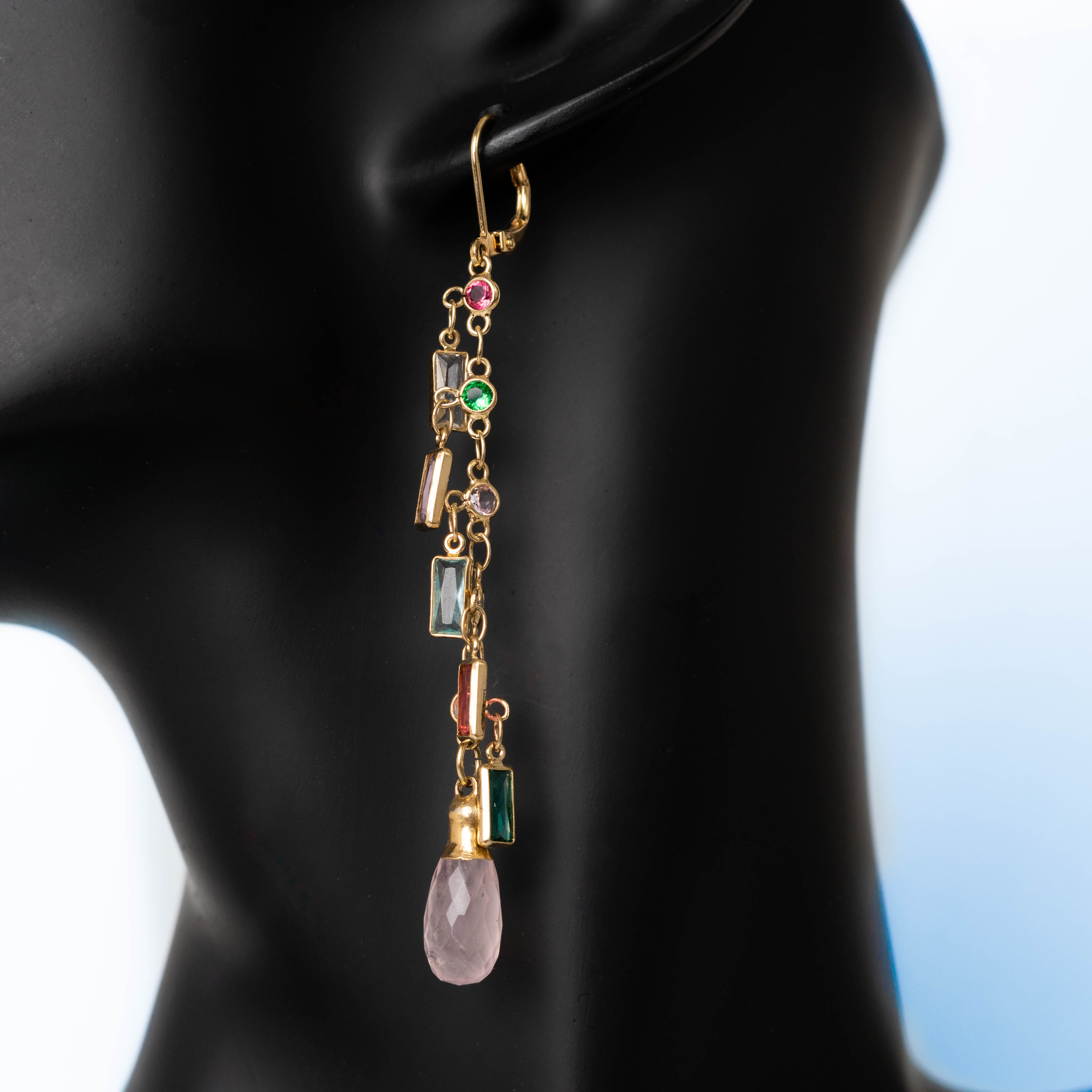 24K Gold Crystal Drip Earrings - Zada Official -  - $110.99 - Maliboutique