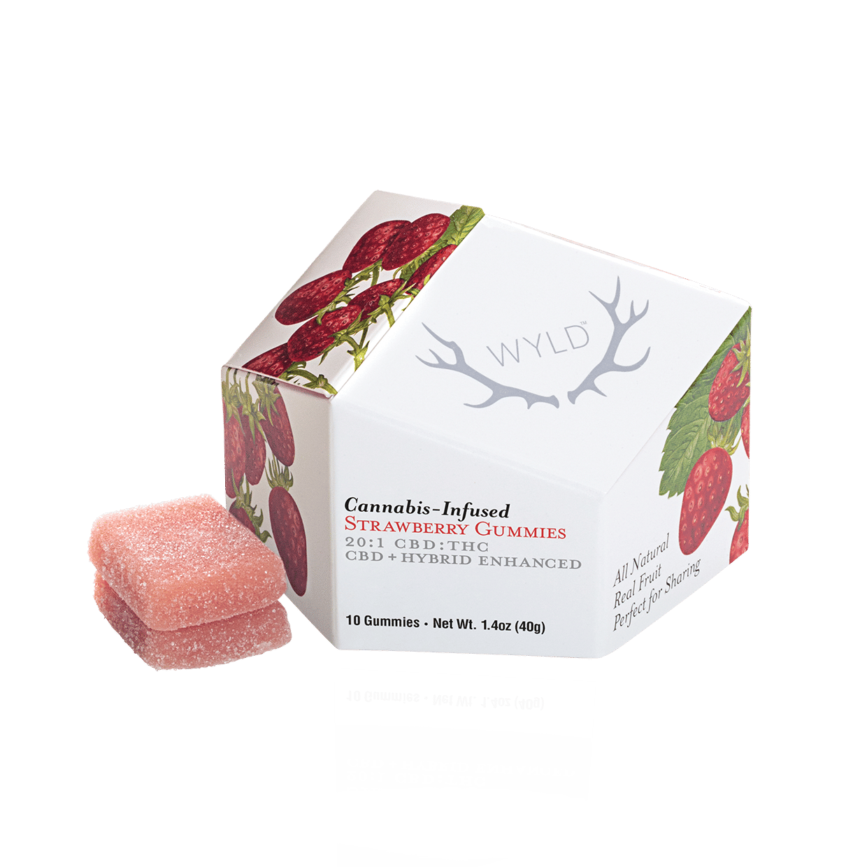 Strawberry Gummies - 20:1 CBD:THC - 10 Pack - WYLD - Gummy - CBD Hybrid - $19 - Gummies