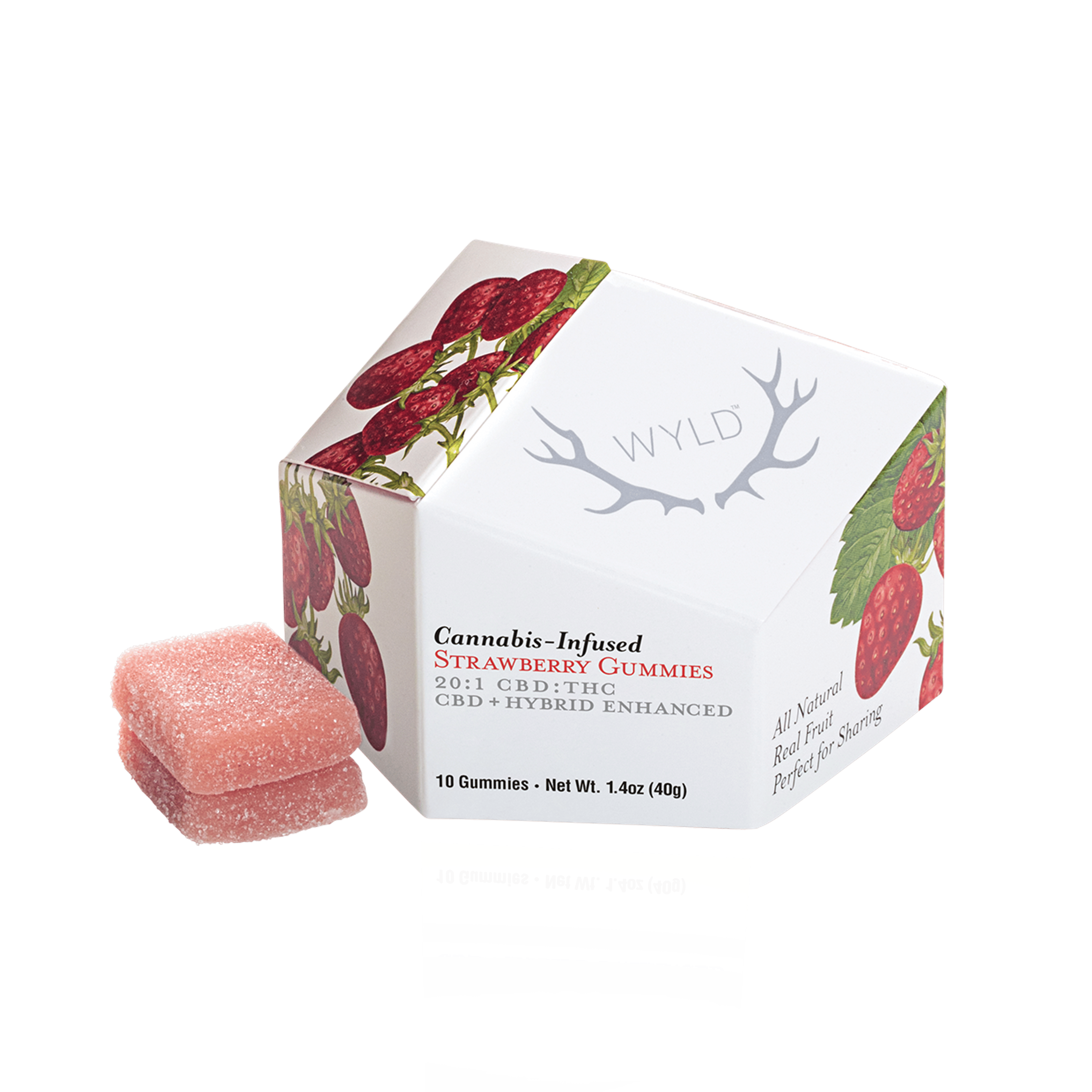 Strawberry Gummies - 20:1 CBD:THC - 10 Pack - WYLD - Gummy - CBD Hybrid - $19 - Gummies