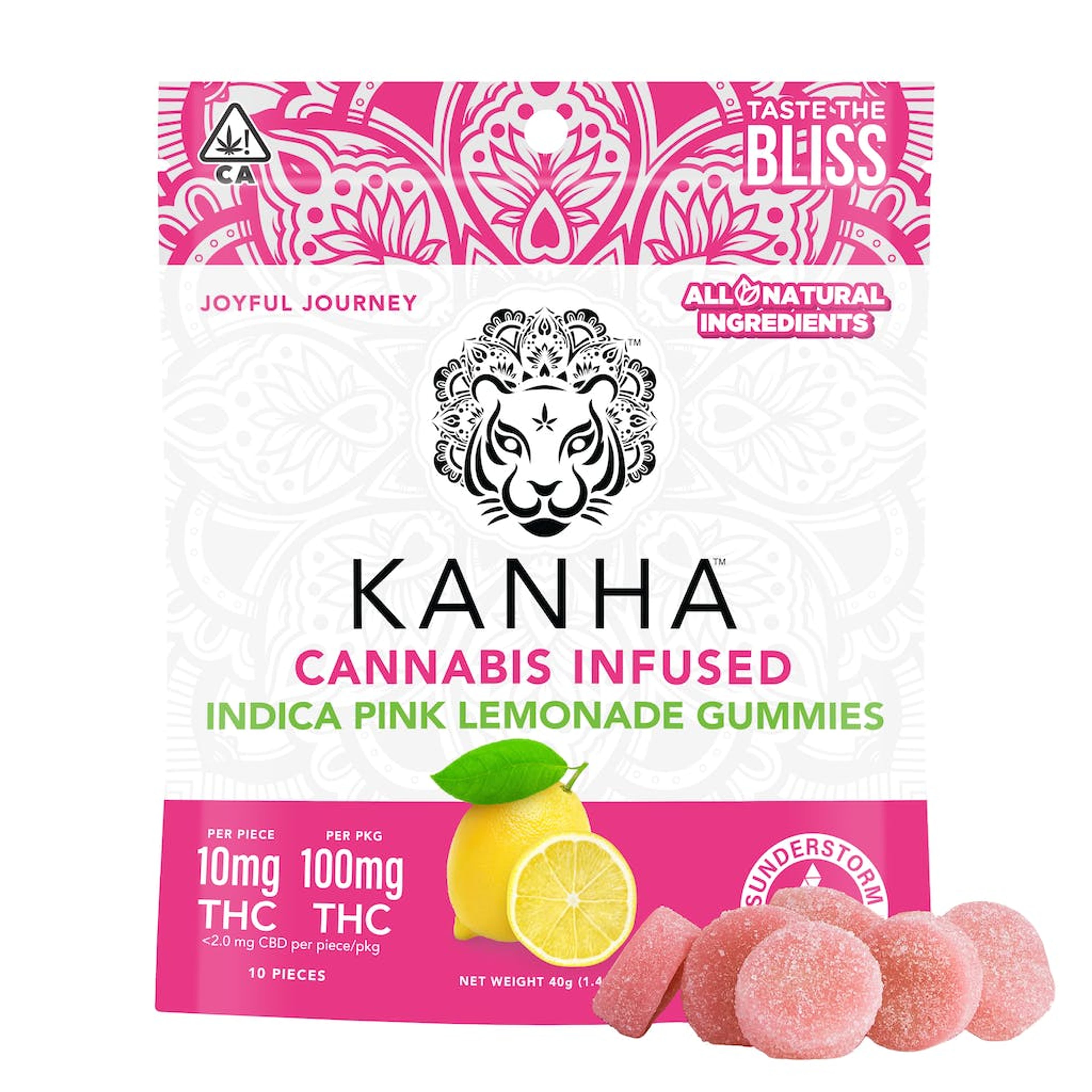 Pink Lemonade - 100mg - Kanha - Gummy - Indica - $15 - Gummies