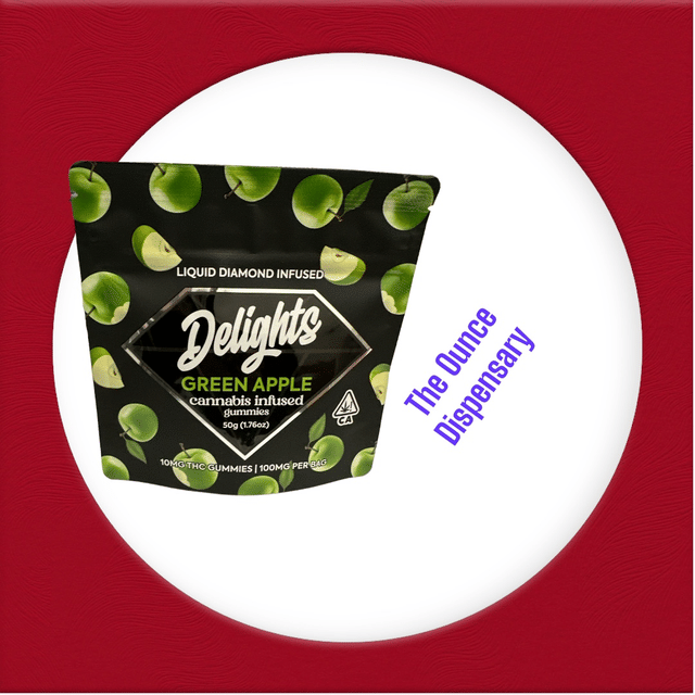 Green Apple - 100mg Liquid Diamond Infused Gummies -
