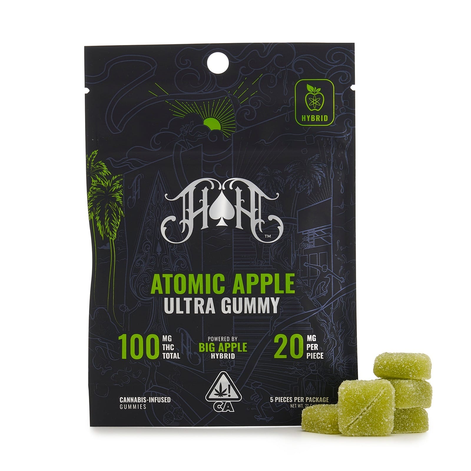 Atomic Apple Gummies - 100mg - Heavy Hitters - Atomic Apple - $20 - Gummies