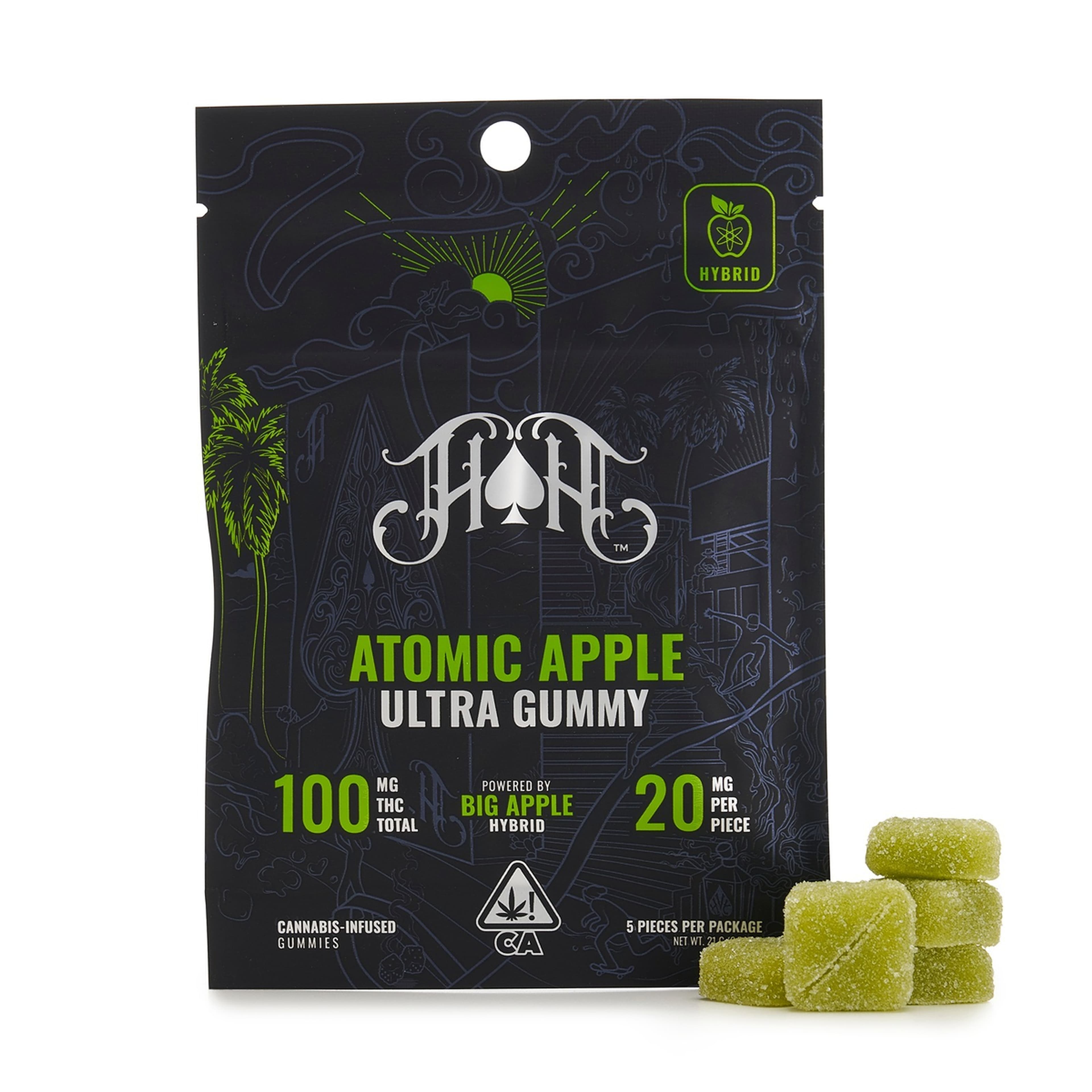 Atomic Apple Gummies - 100mg - Heavy Hitters - Atomic Apple - $20 - Gummies