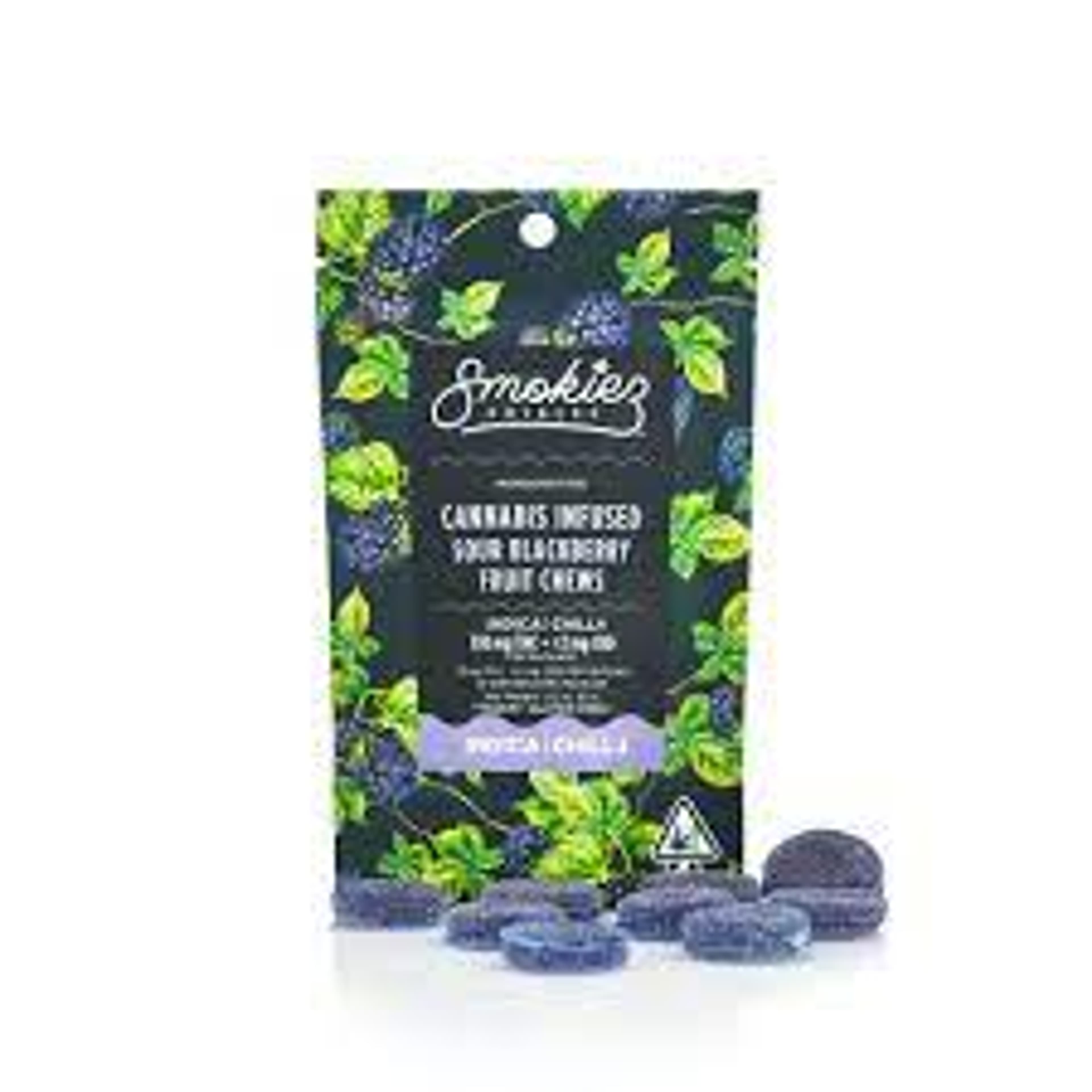 Chill | Sour Blackberry Fruit Chews - 100mg - Smokiez Edibles - - $17 - Edibles