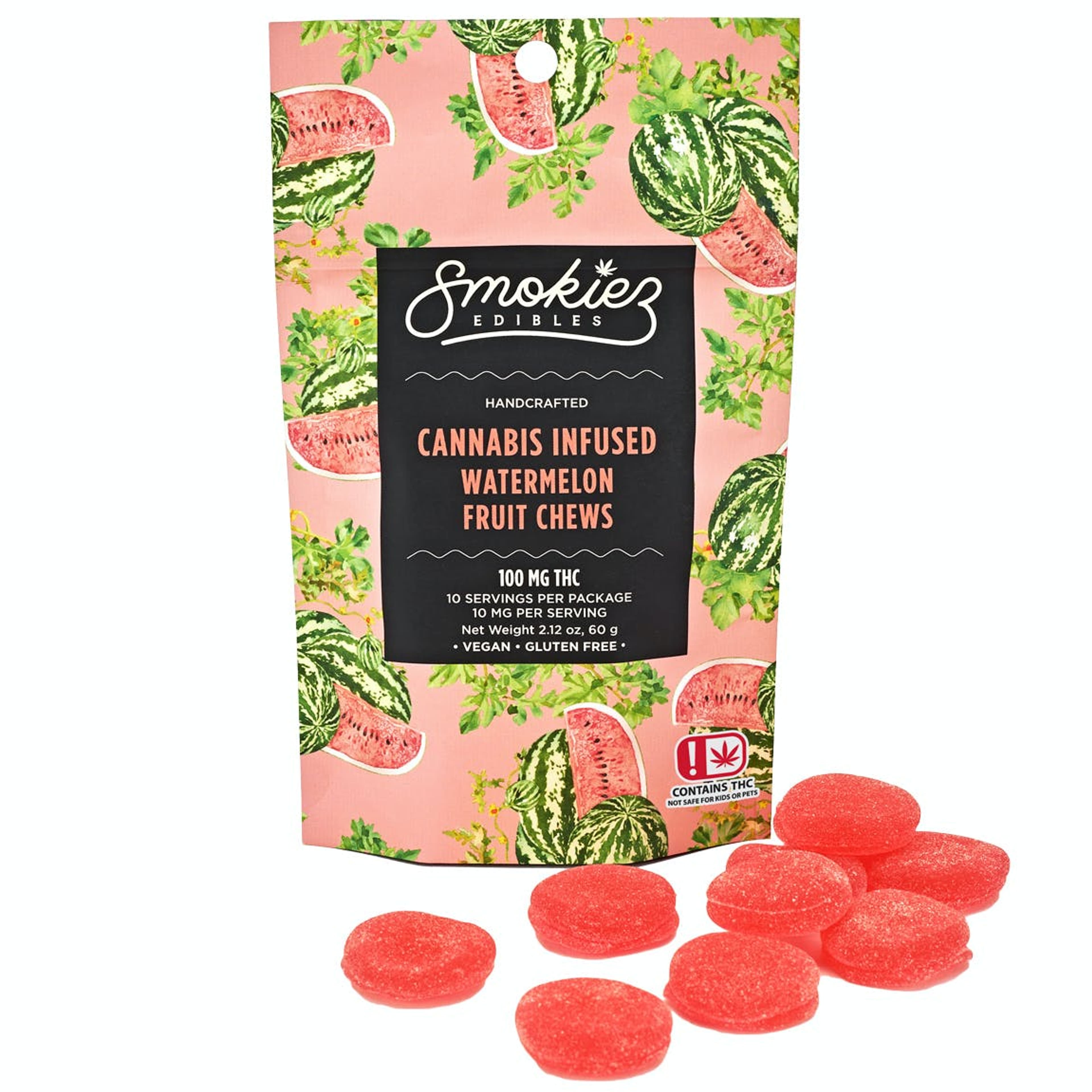 Balance | Watermelon Fruit Chews - 100mg - Smokiez Edibles - - $17 - Edibles