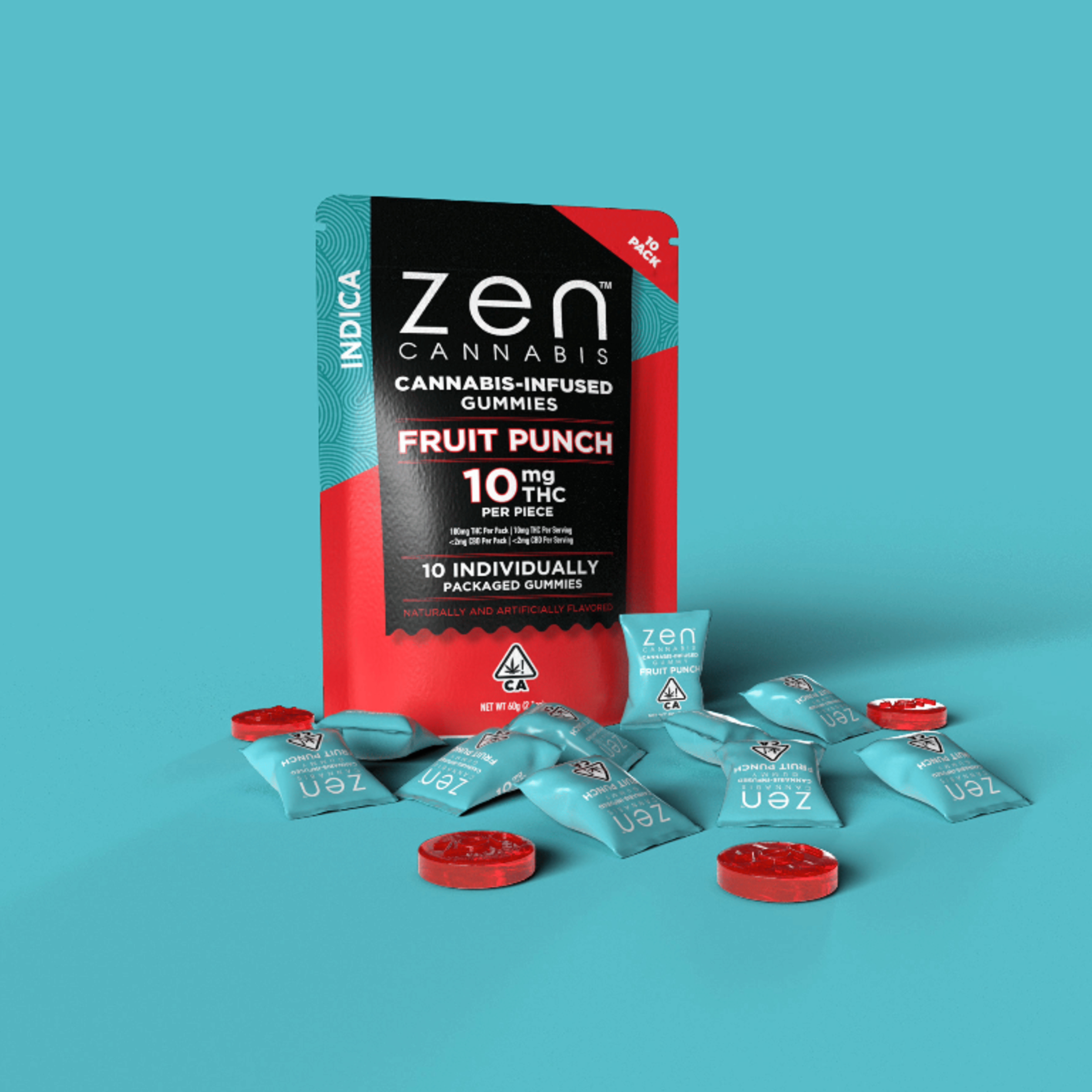 ZEN: Indica Fruit Punch - 100mg - Zen Cannabis - - $14 - Edibles