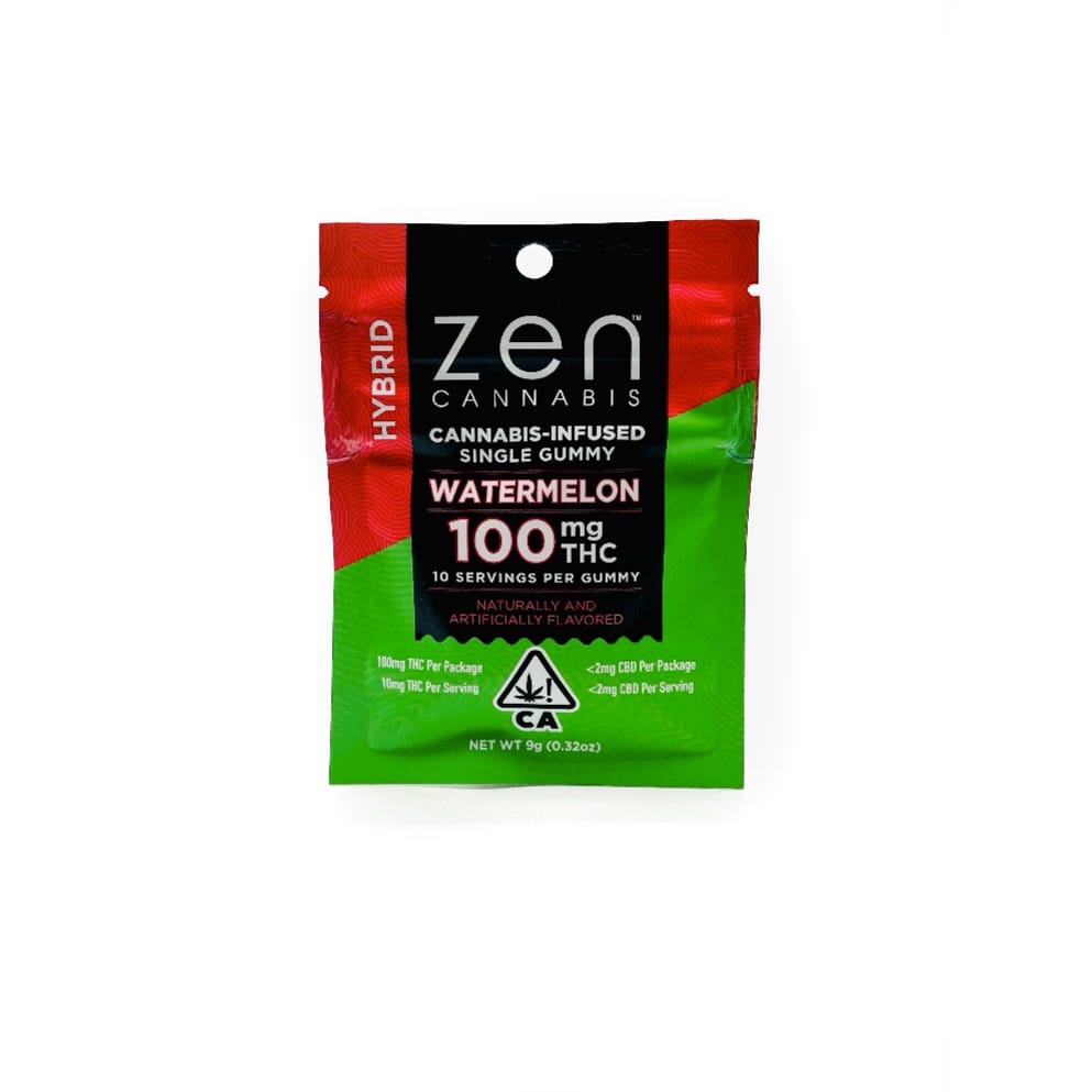 Watermelon Single Hybrid Watermelon 100mg Gummy - ZEN -  - $6.40 - Edible