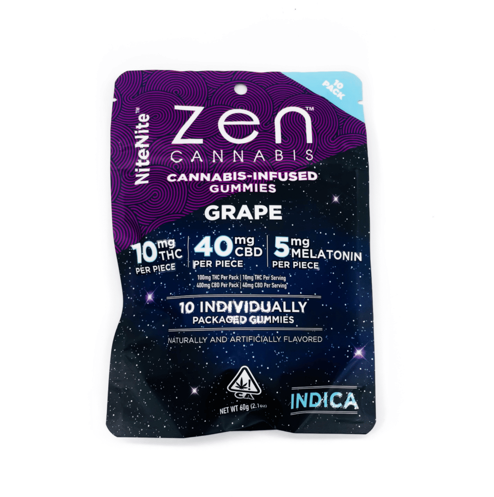 NiteNite Grape Indica 100/400/50mg Gummies - ZEN -  - $8 - Edible