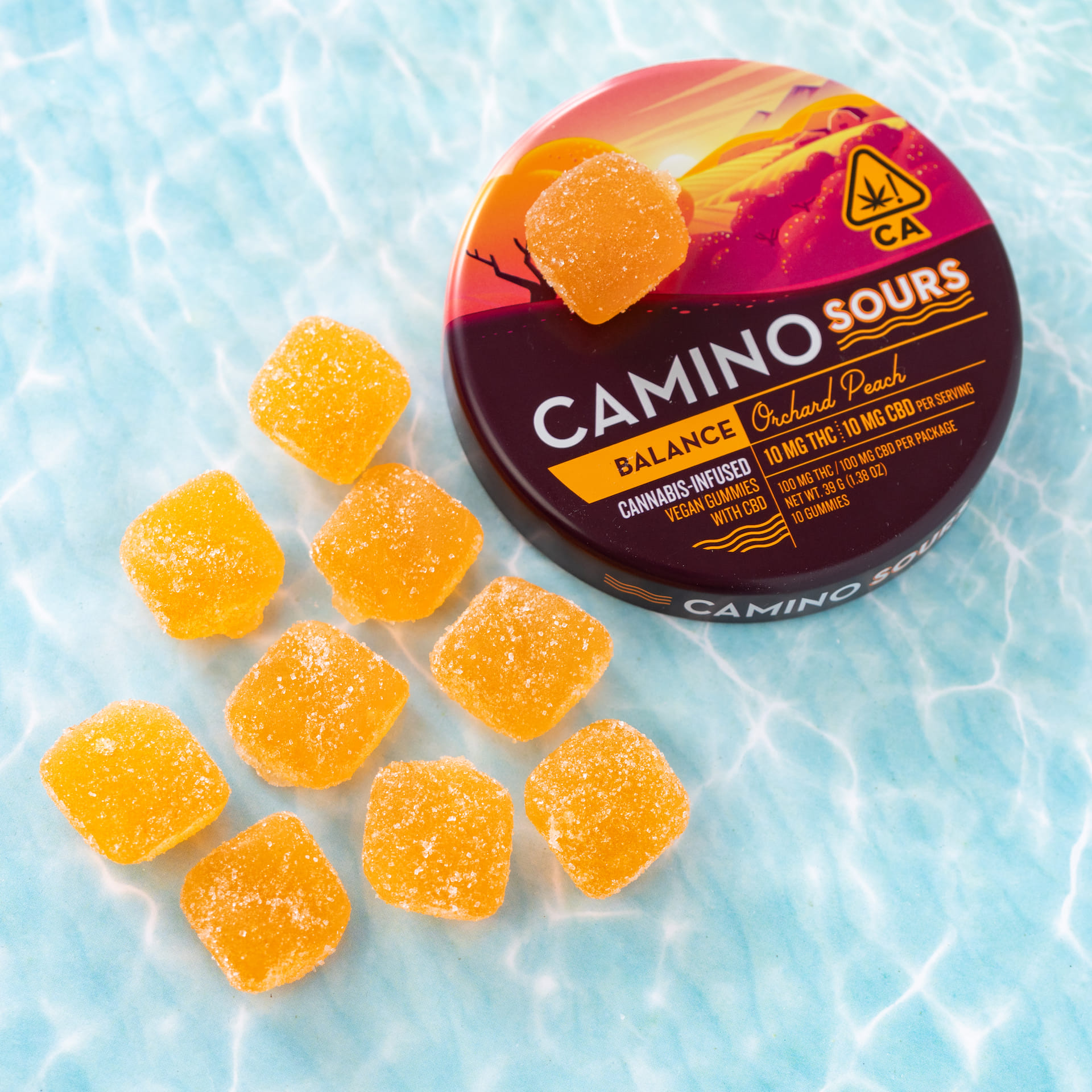 Camino Sours Orchard Peach 1:1 - Kiva Confections -  - $22.99 - Edible