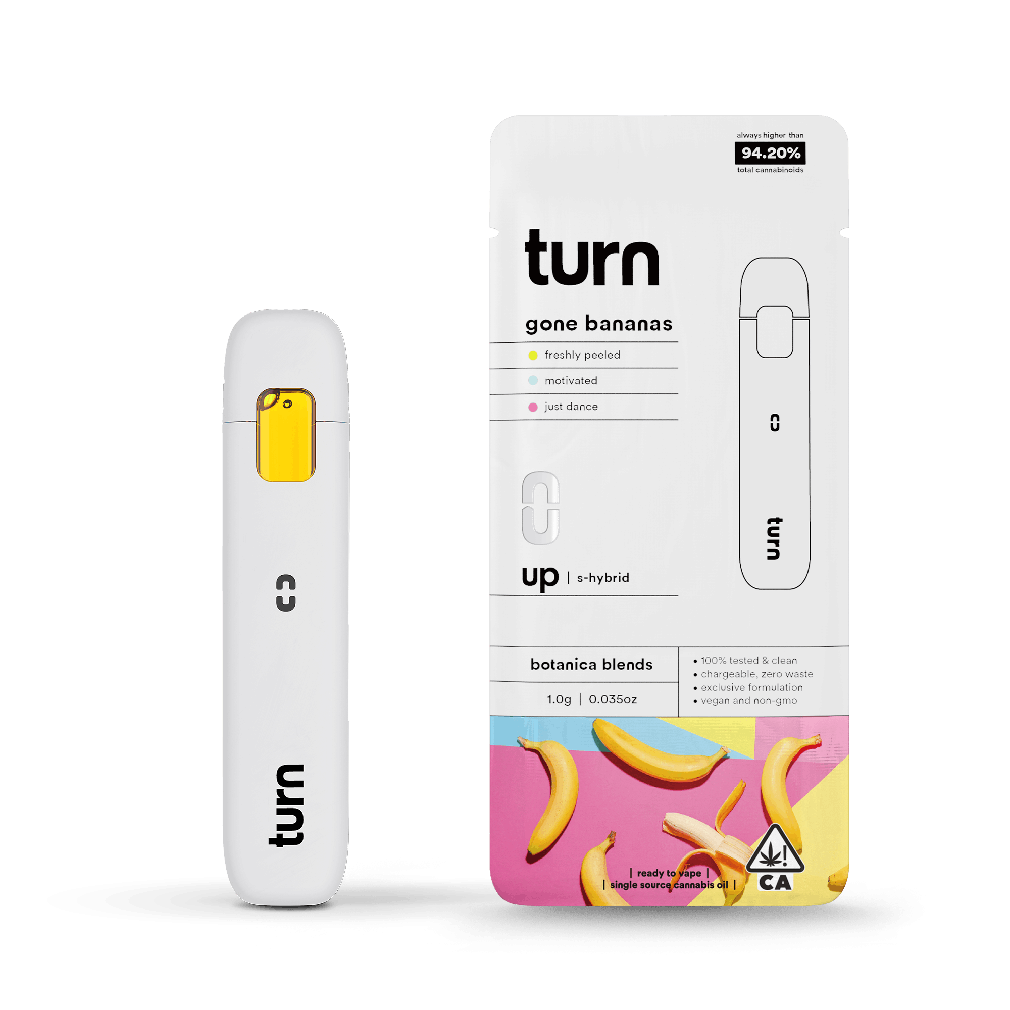 Gone Bananas 1G Disposable (s-hybrid) TURN Vape Pens : turn