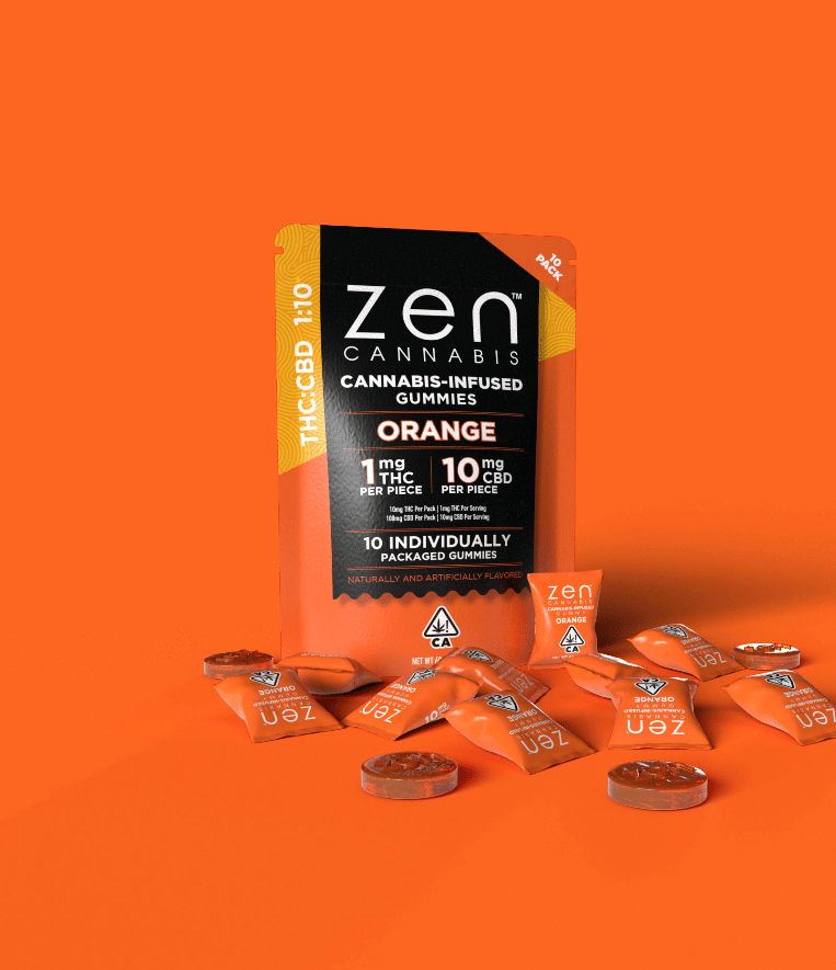 ZEN: 1:10 Orange THC:CBD - 10mg THC + 100mg CBD - Zen Cannabis -  - $14 - Edibles