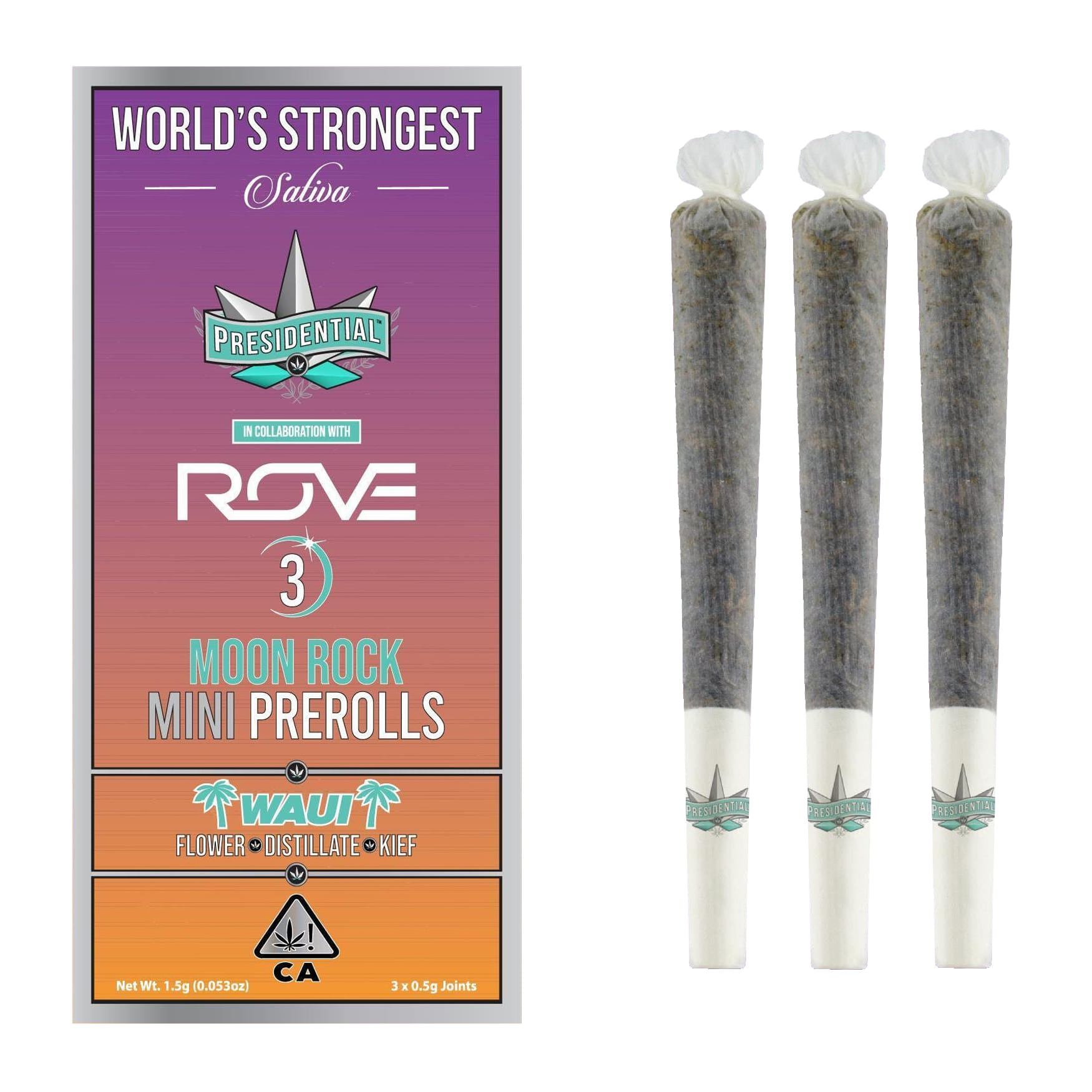 Waui (S/H) Pee-Wee Moon Rock Mini Prerolls - Presidential - Waui (S/H) Pee-Wee Moon Rock Mini Prerolls - $20 - Prerolls
