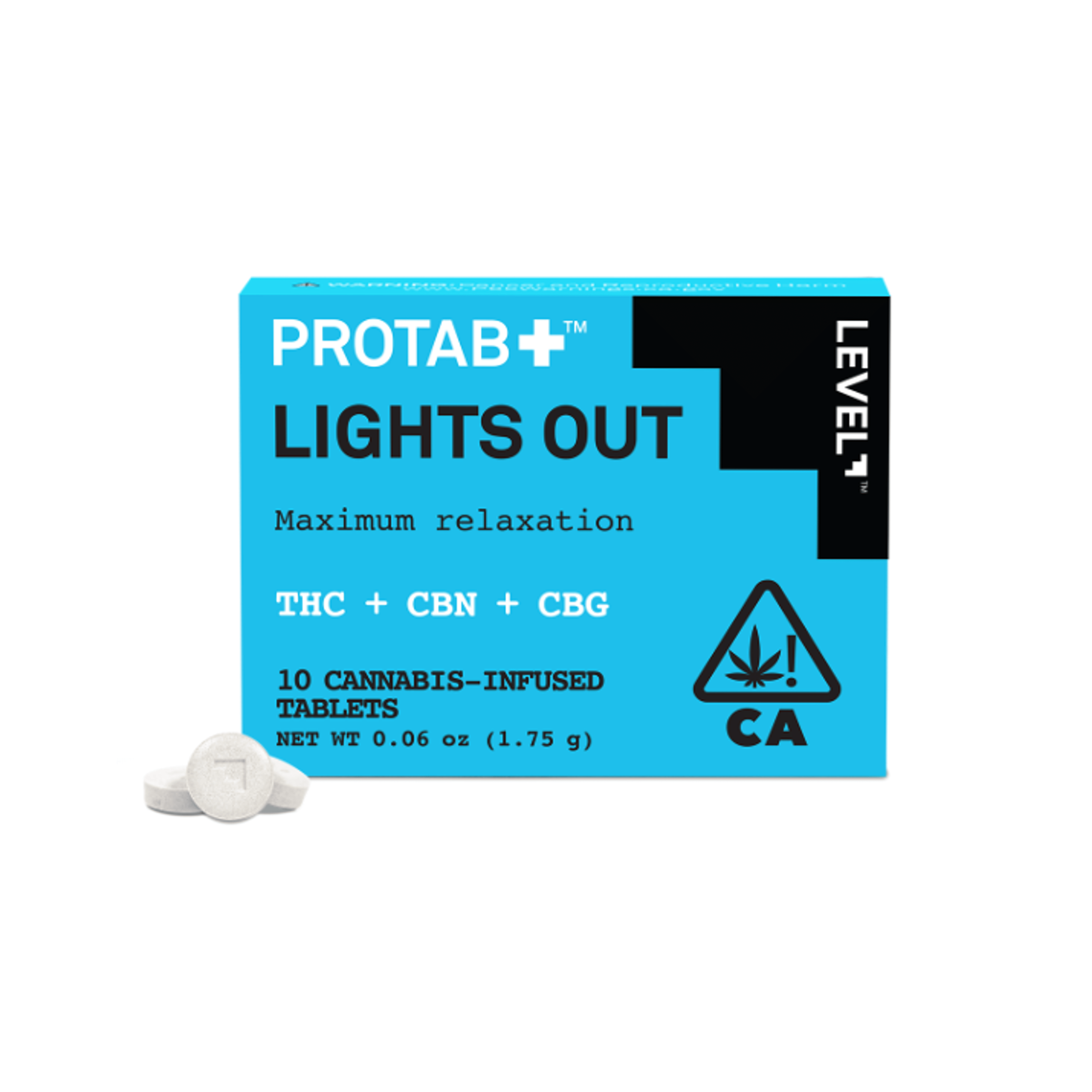 Protab: Lights Out (10 Tablets) - THC + CBN + CBG - Level - - $32 - Capsules/Tablets