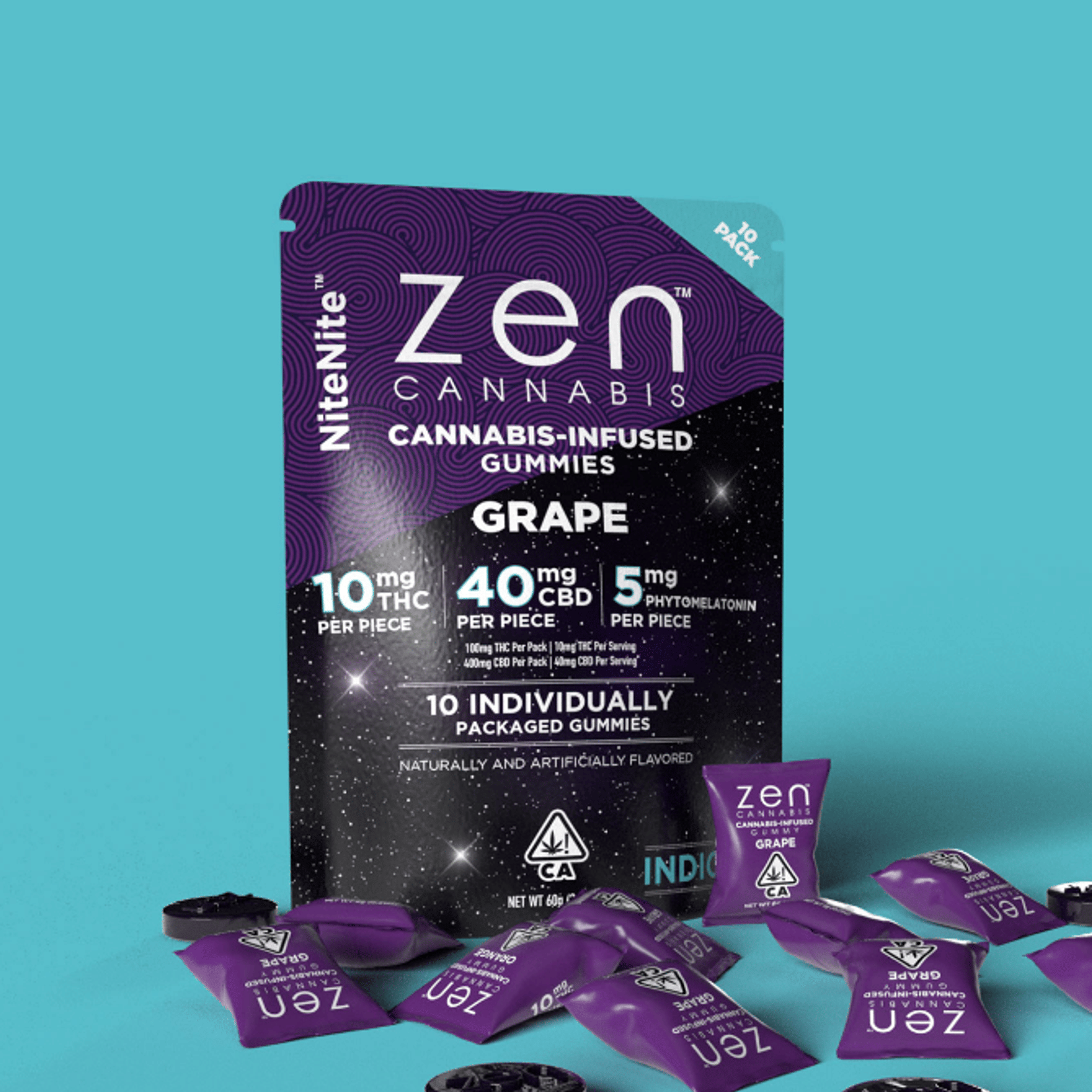 ZEN: NiteNite Grape - 100mg THC + 400mg CBD + 50mg Melatonin - Zen Cannabis - - $14 - Edibles