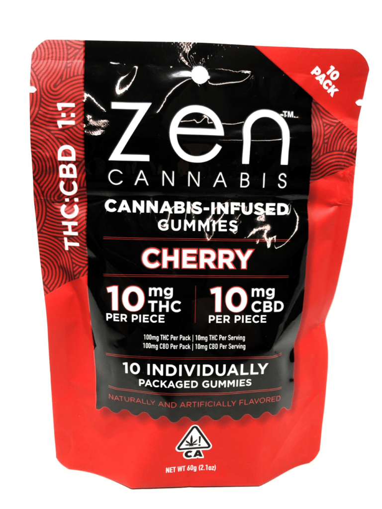 Cherry 1:1 100/100mg Gummies - ZEN -  - $8 - Edible