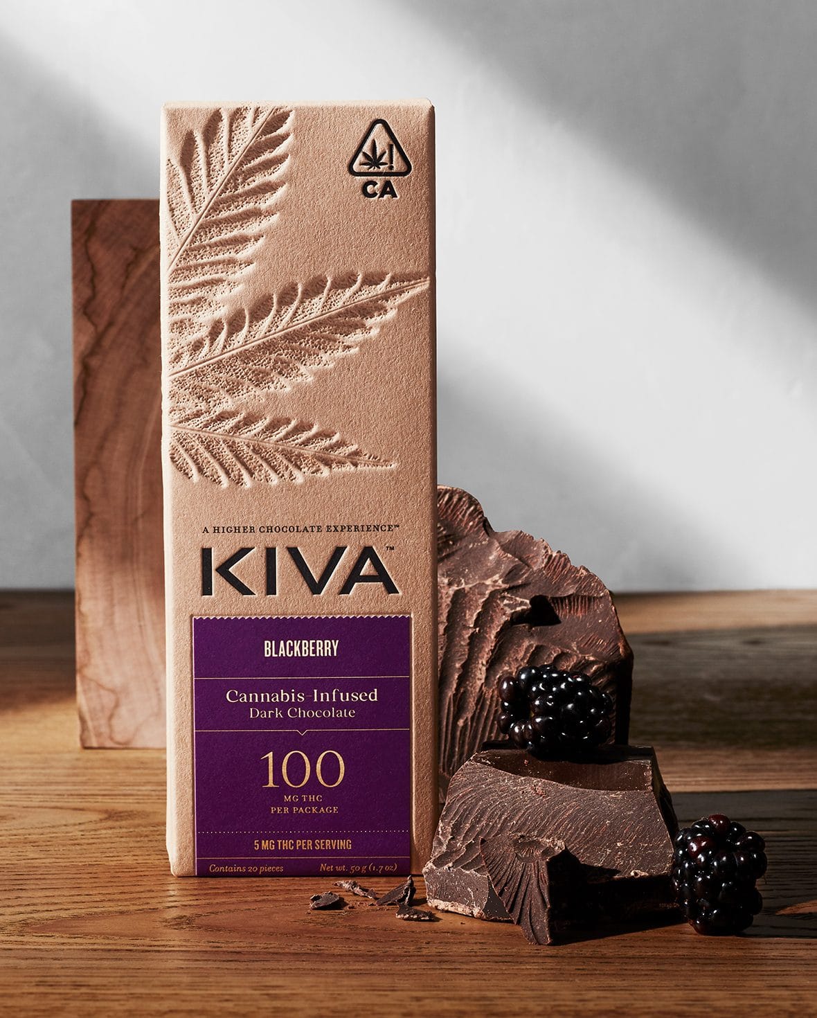 BLACKBERRY Dark Chocolate Bar - KIVA -  - $25 - Edibles