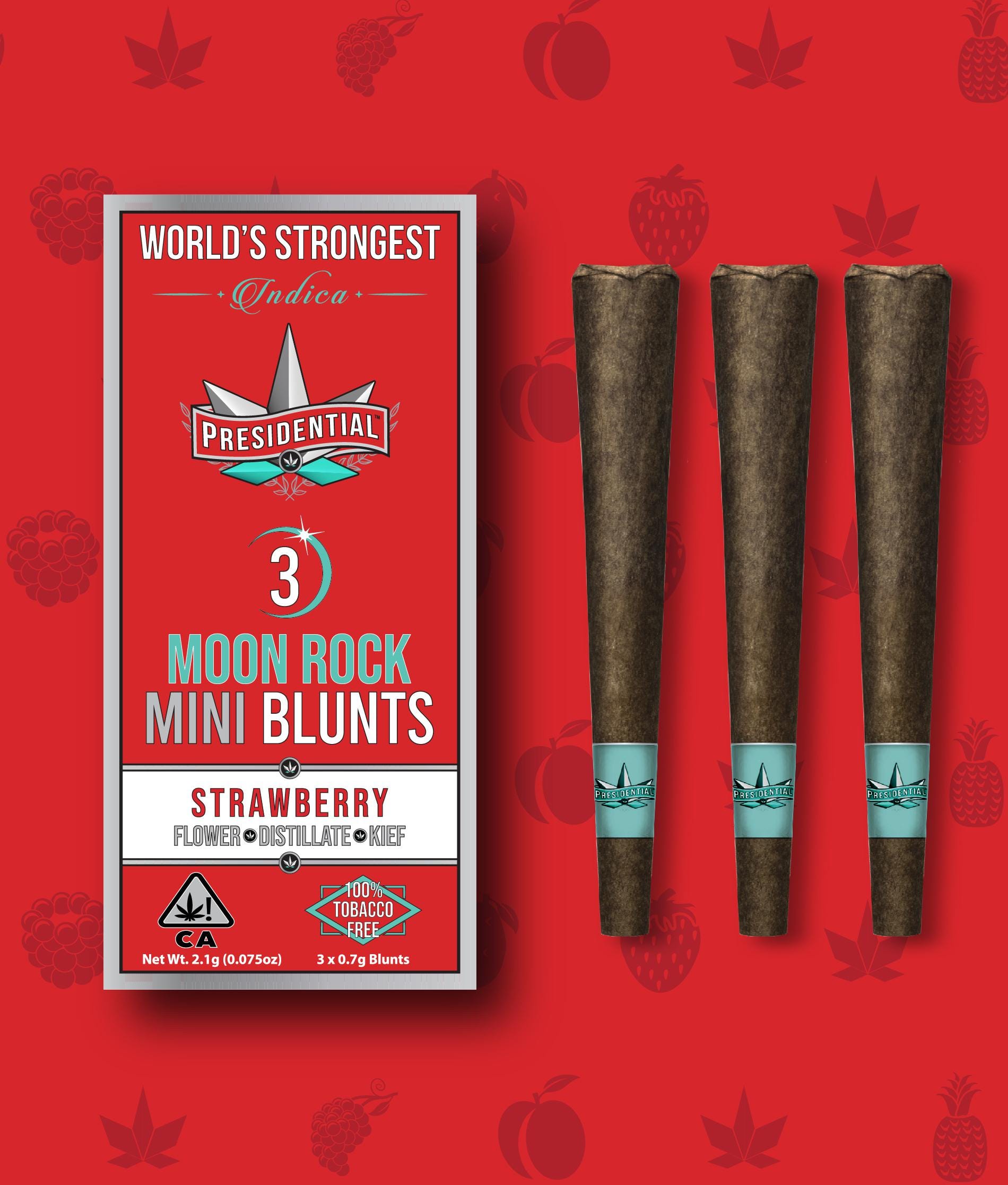 Presidential THC: Strawberry Mini Moonrock Blunts