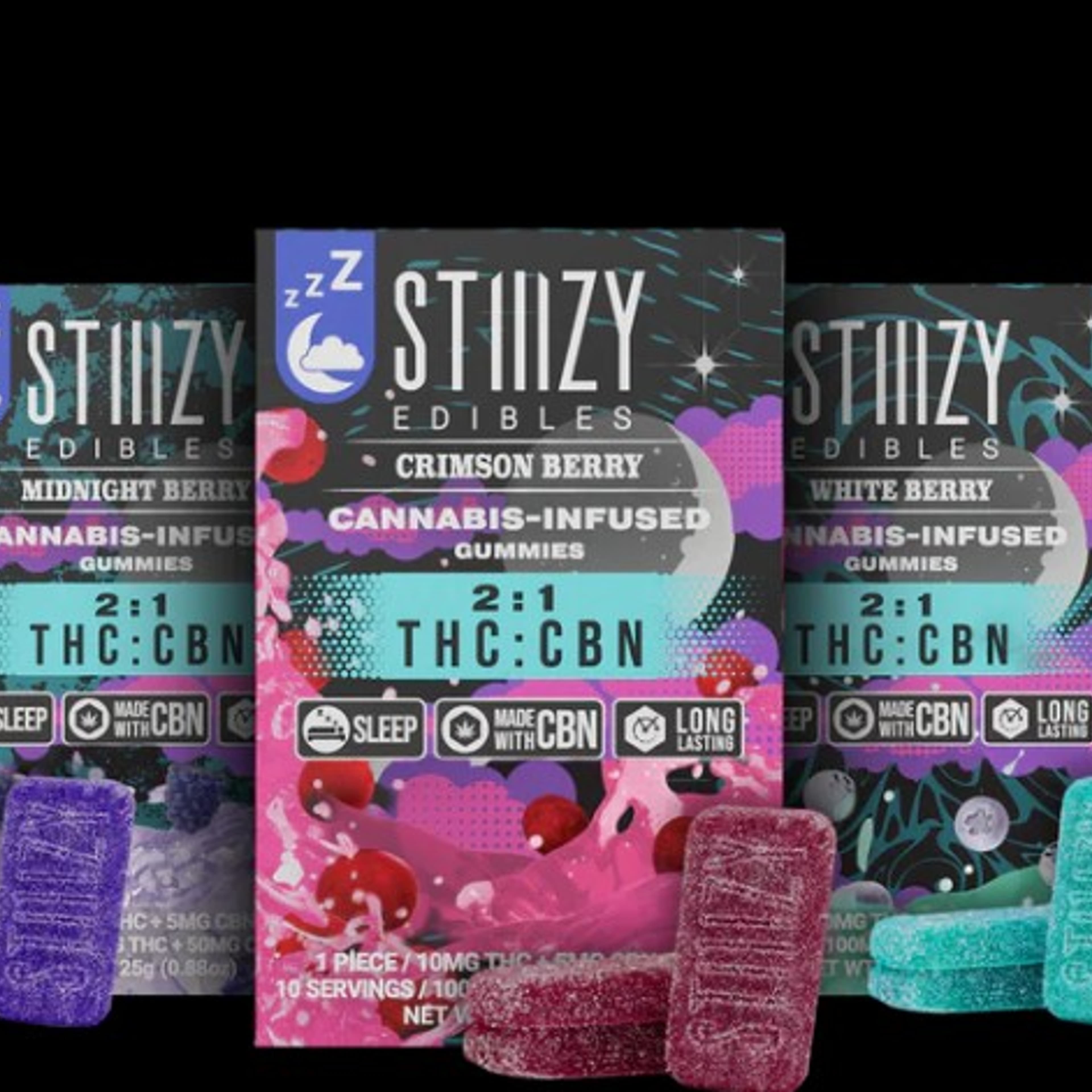 Midnight Berry 2:1 THC:CBN Gummies - Stiiizy - - $9.90 - Edible