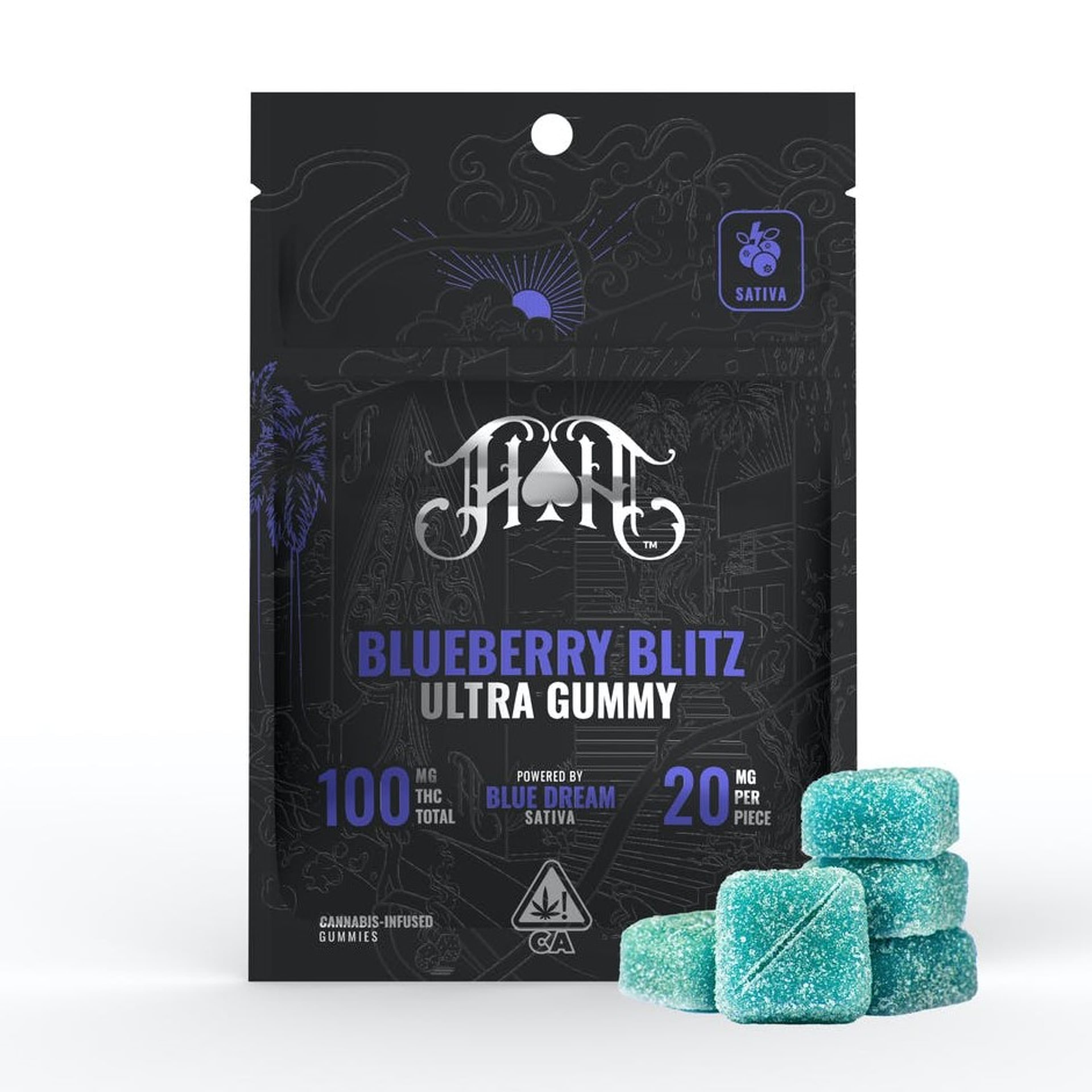Blueberry Blitz Gummies - Heavy Hitters - - $22 - Edibles