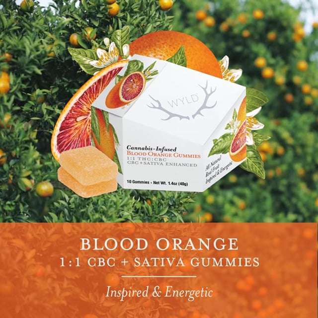 Blood Orange Gummies Sativa Enhanced THC 100mg CBC 100mg