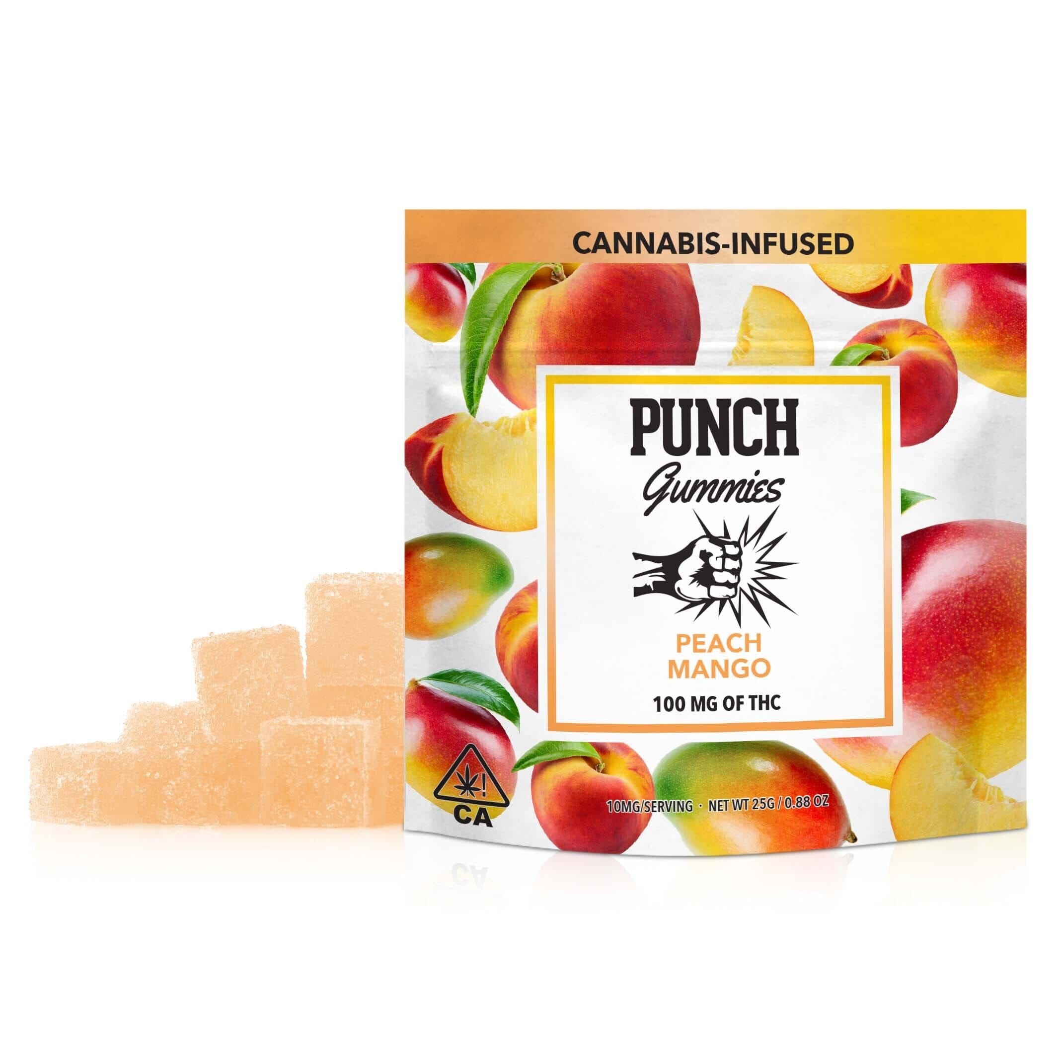 Punch Edibles - Sugar Coated Peach Mango Gummies - Punch Edibles - Punch Edibles - Sugar Coated Peach Mango Gummies - $9 - Edible