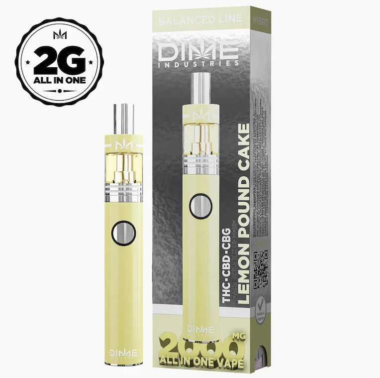 Dime Industries | 2000mg THC:CBD:CBG - Lemon Pound Cake - Disposable - Hybrid - Dime Industries -  - $44 - All-In-Ones