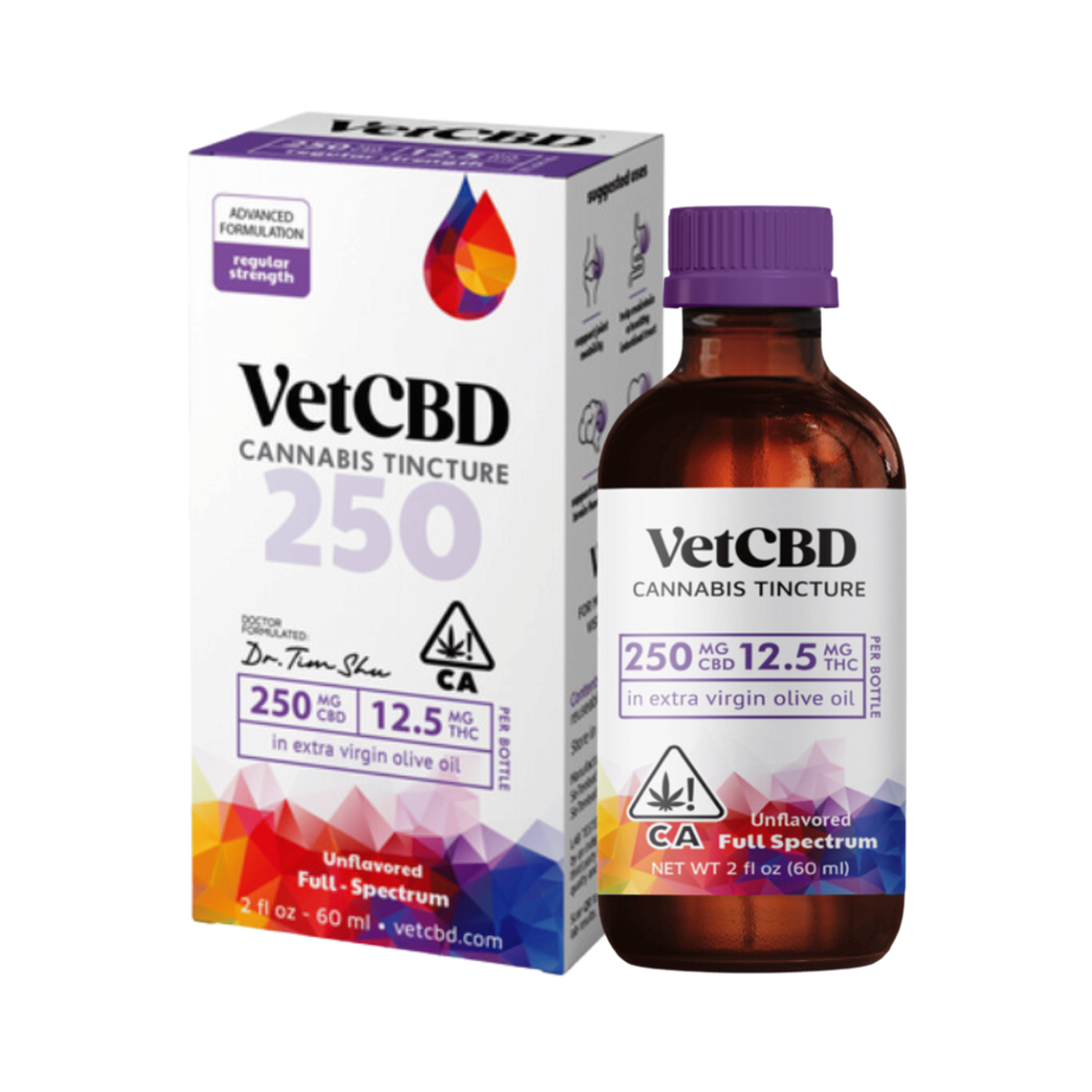 Regular Strength 250mg Pet Tincture - VetCBD - 2oz - $54 - Tinctures