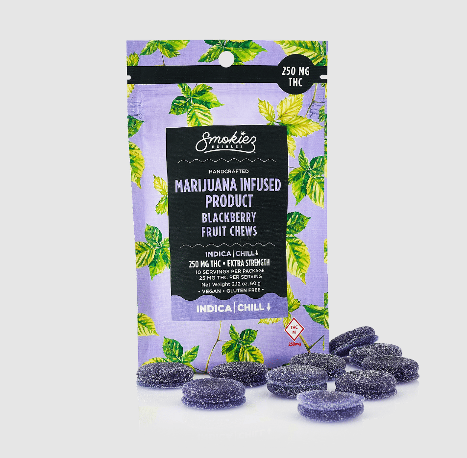 Smokiez Gummies -INDICA- 100mg - Smokiez Edibles - Sour Blue Raspberry - $20.99 - Edibles