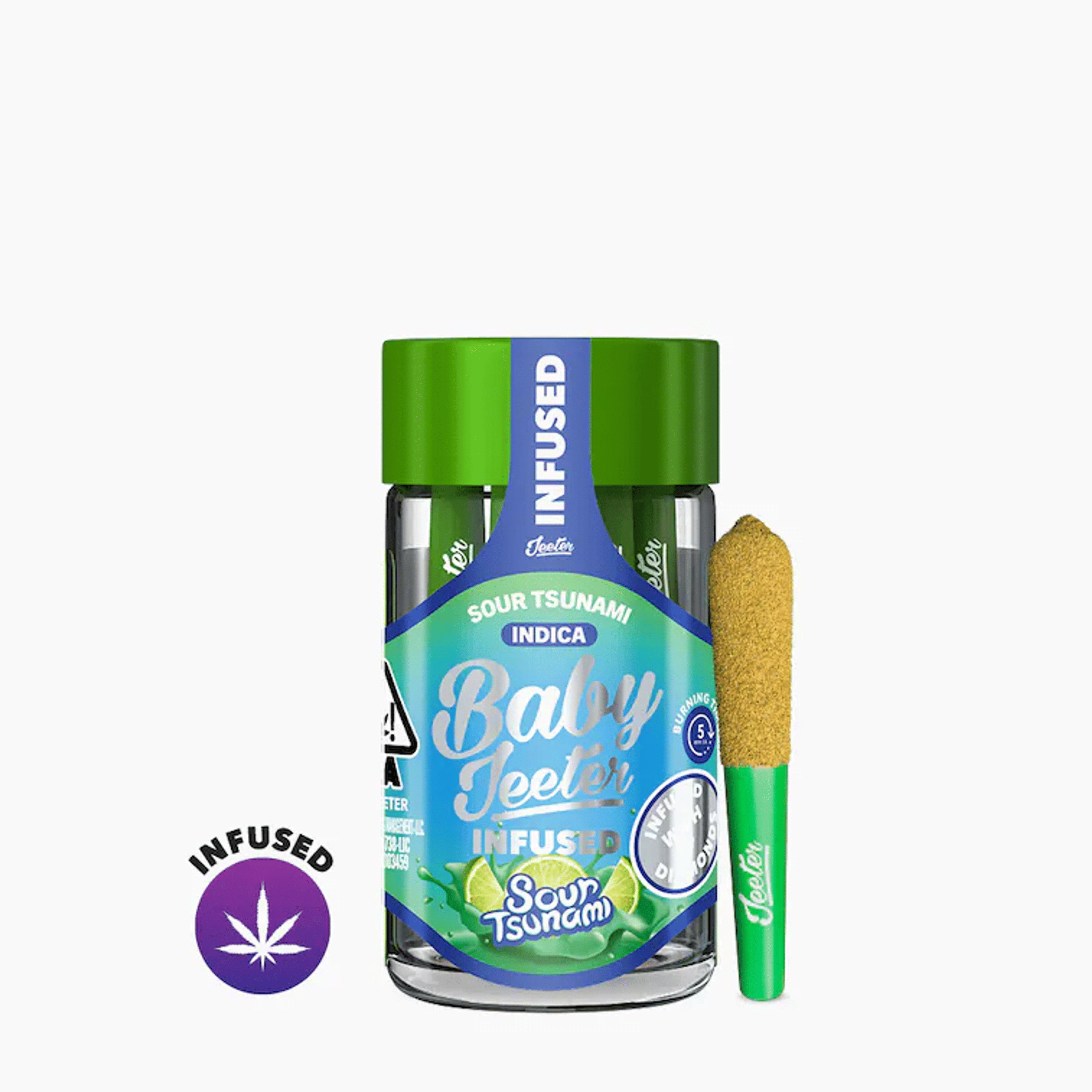 Jeeter Baby | .5gx5pk - Sour Tsunami - INFUSED Pre-Rolls - Indica - Jeeter - - $35 - Pre-Rolls