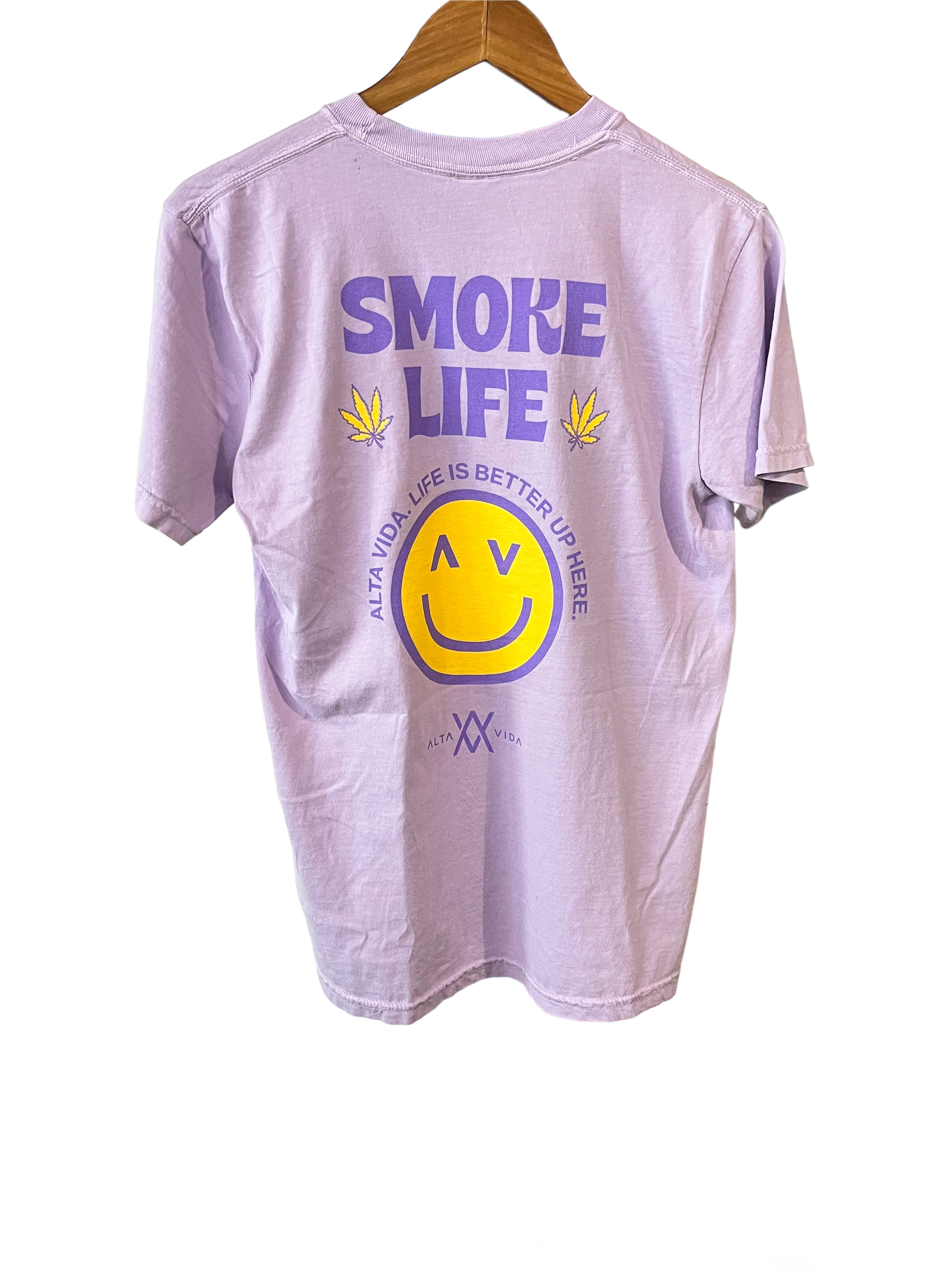 Alta Vida Smoke Life T-Shirt (Lilac) - Medium - Alta Vida -  - $20 - Non-Cannabis