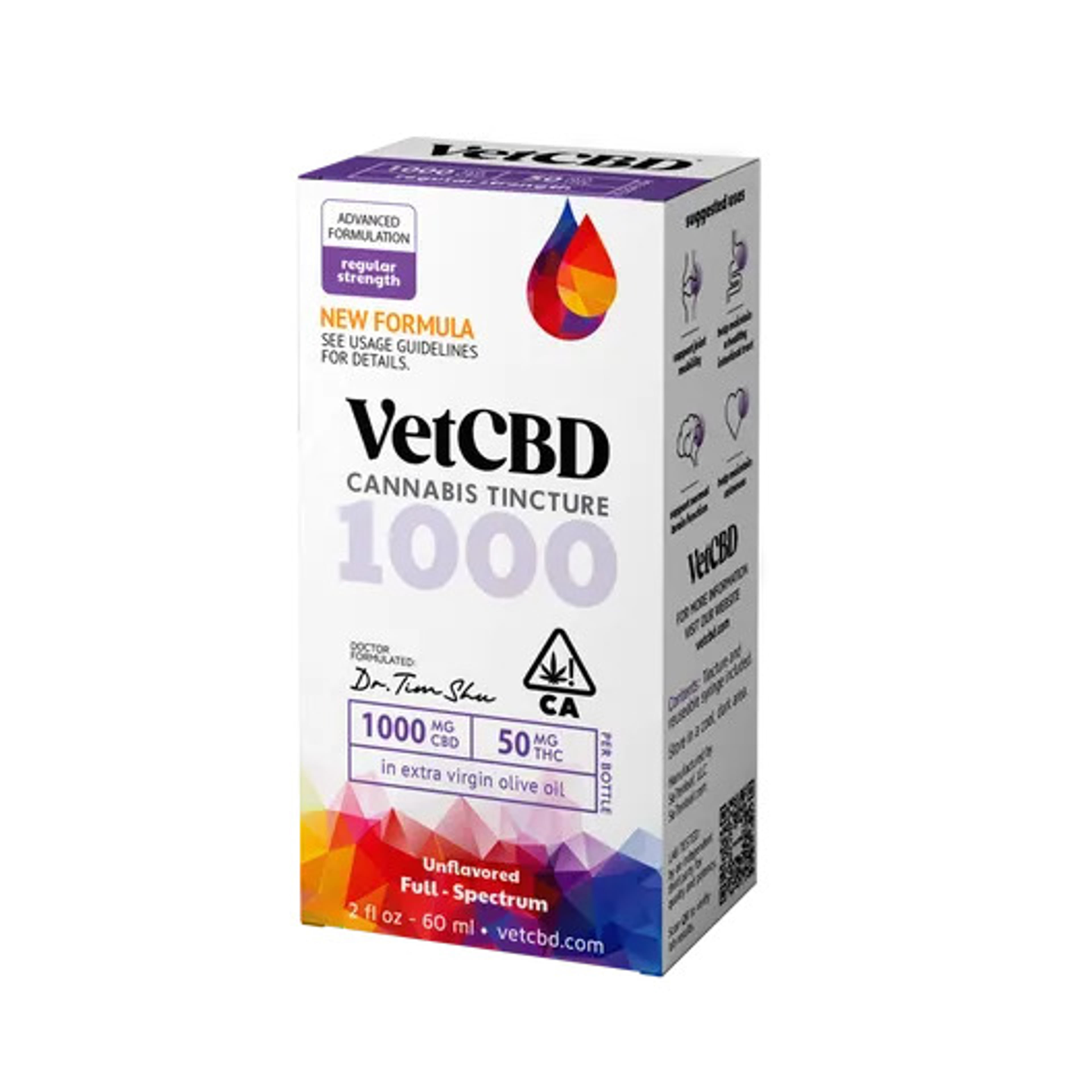 Regular Strength 1000mg Pet Tincture - VetCBD - 2oz - $105 - Tinctures