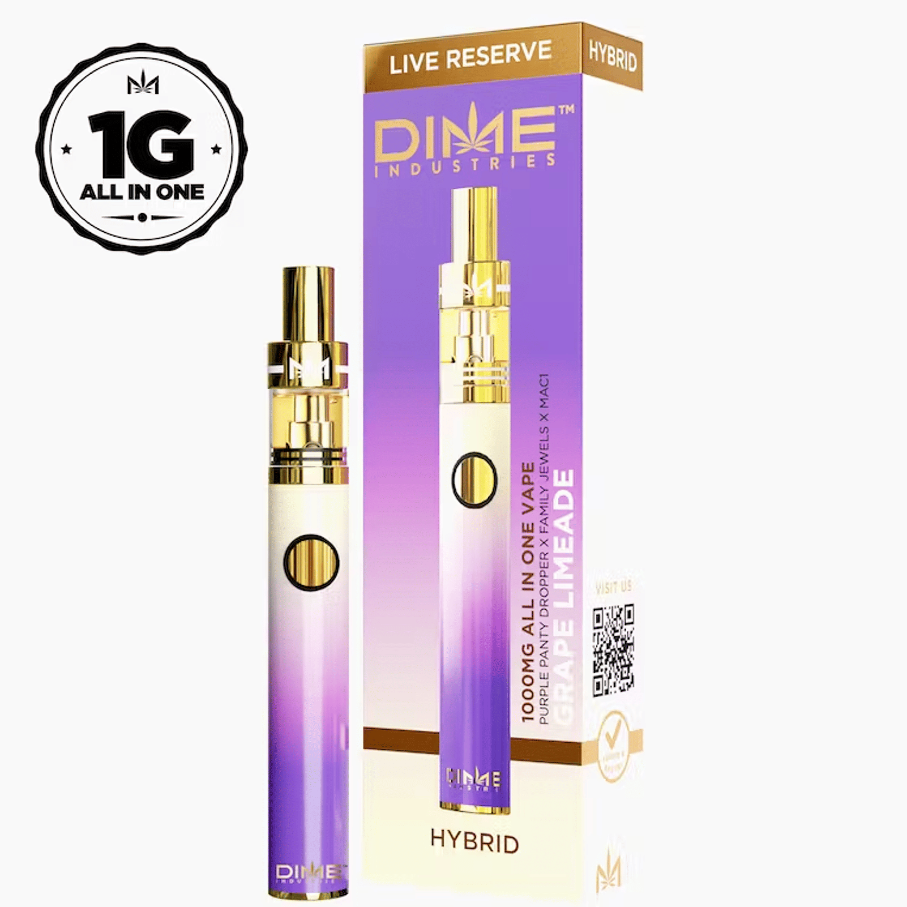 Grape Limeade Live Reserve AIO 1g - Dime Industries - - $34 - Vapes