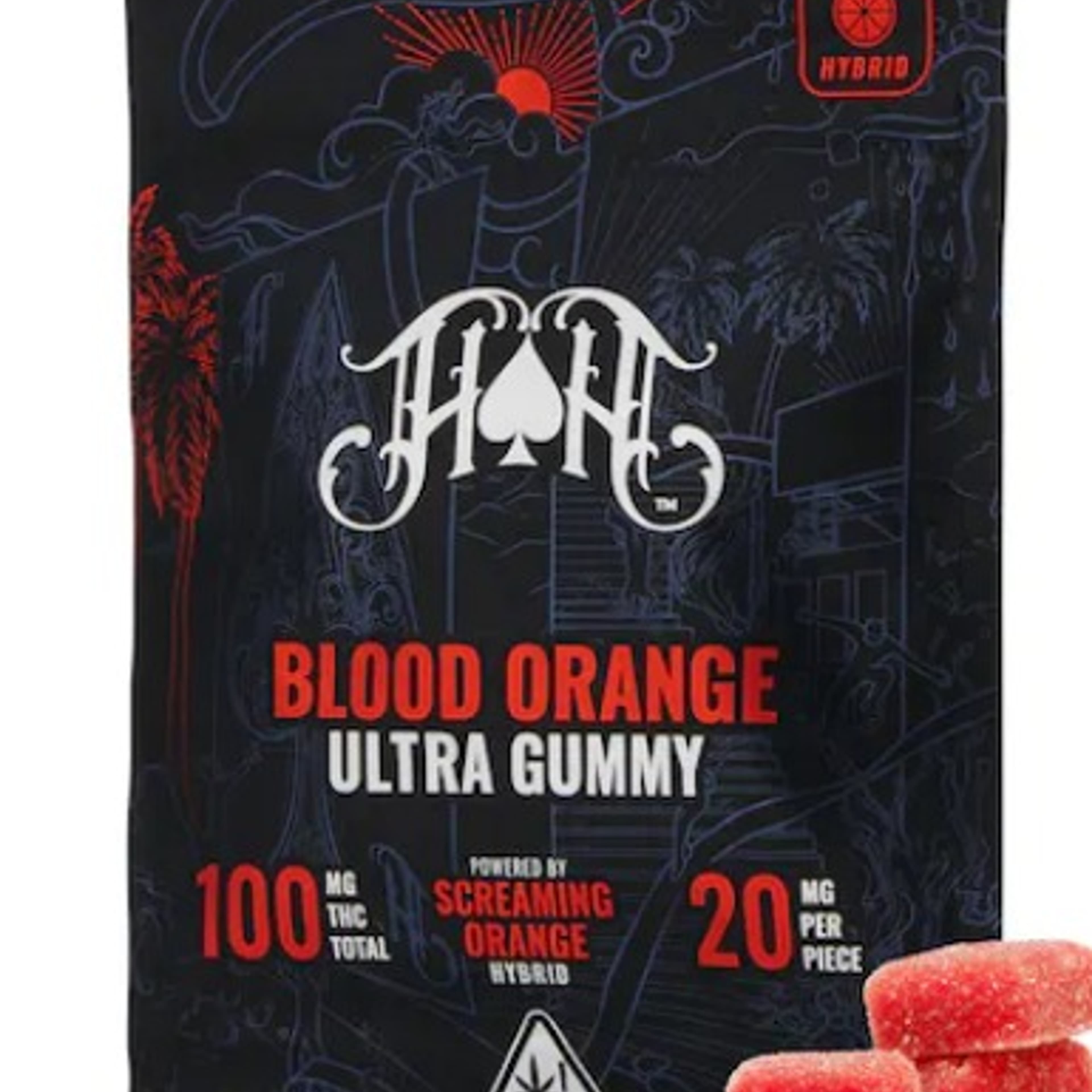 Blood Orange Ultra-Pure THC Gummies 100mg - Heavy Hitters - - $15.30 - Edibles