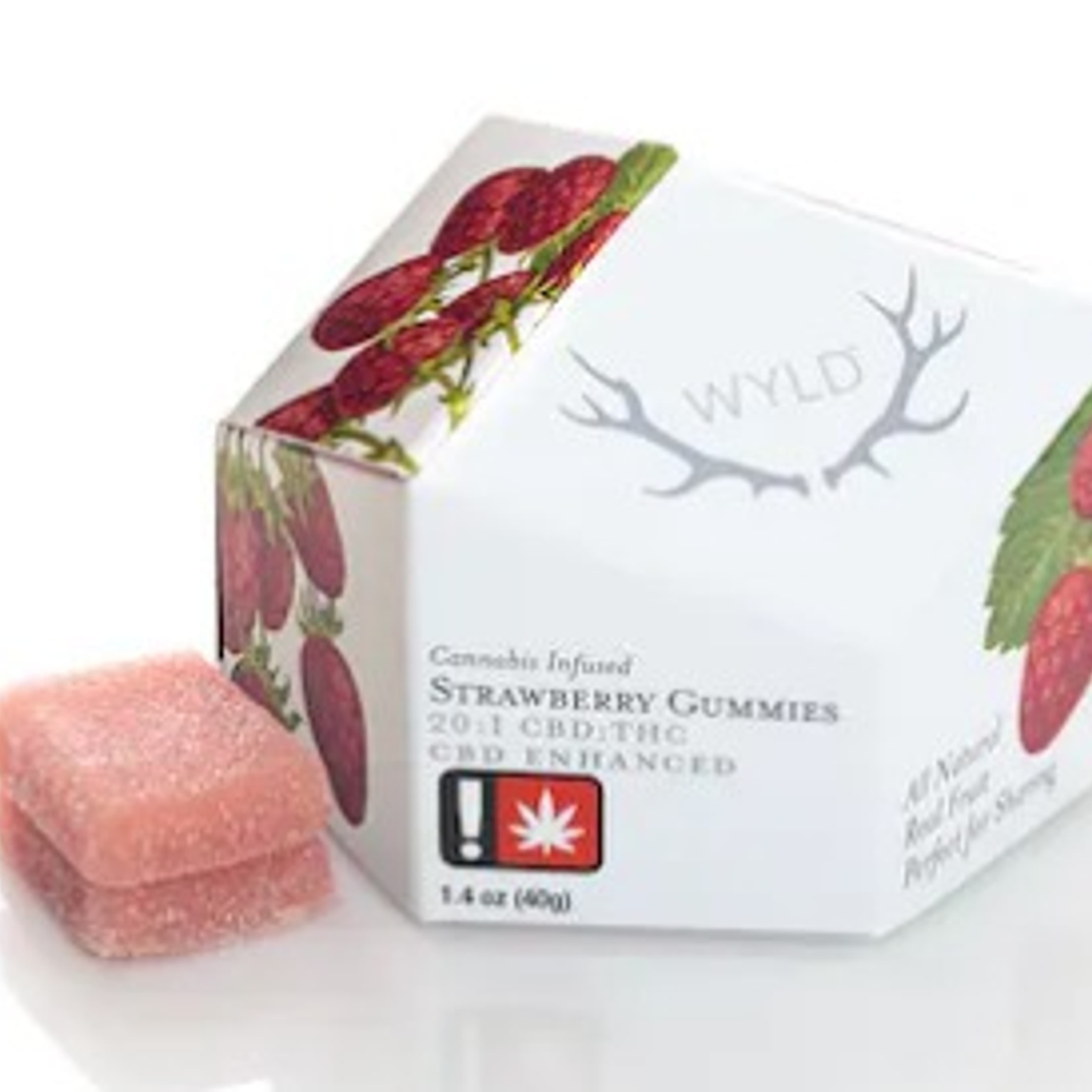 Strawberry 20:1 CBD Gummies 200:10mg - Wyld - - $14.05 - Edibles
