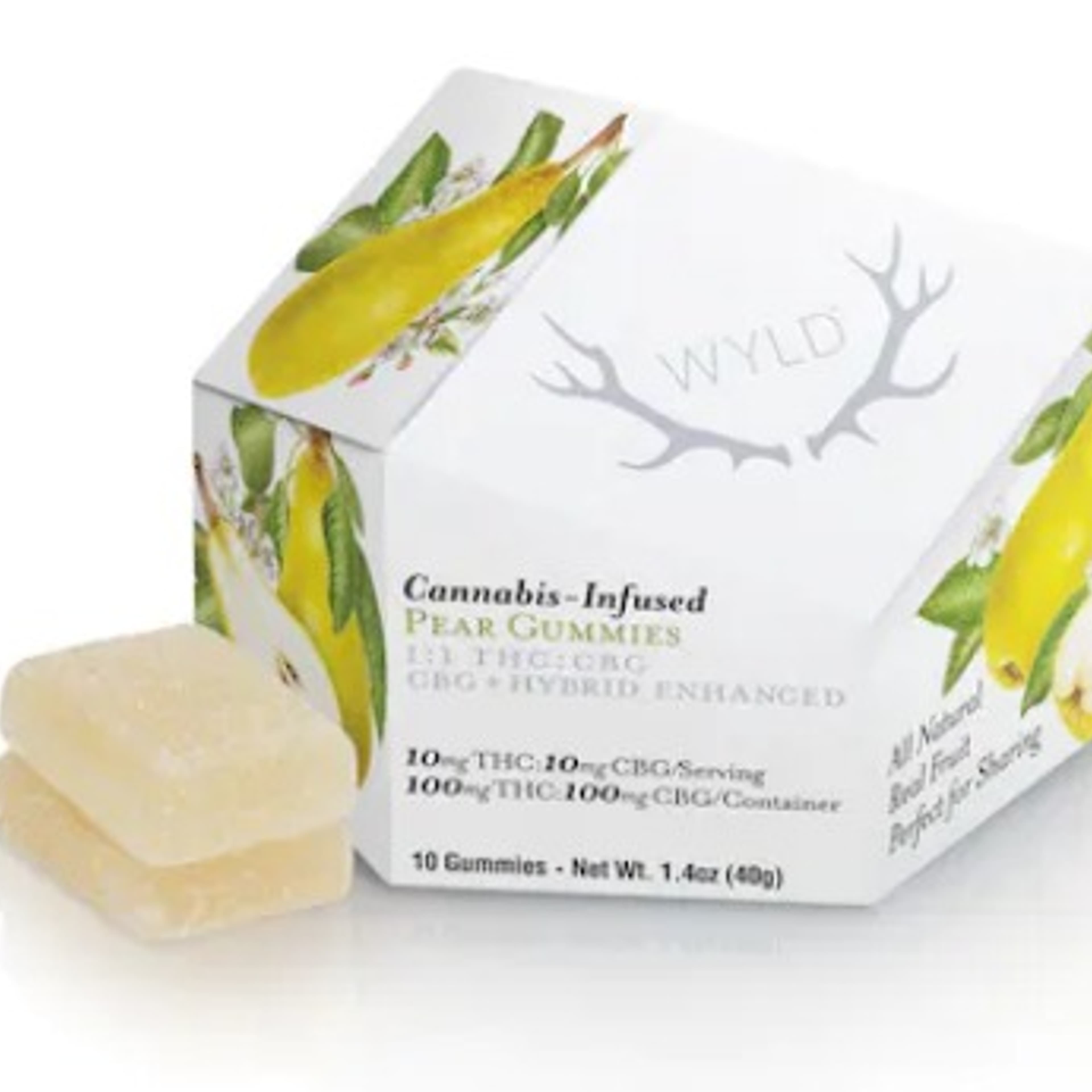 Pear 1:1 CBG Gummies 100mg - Wyld - - $14.02 - Edibles
