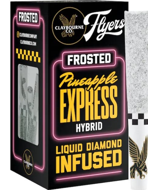 Frosted Flyers: Pineapple Express 5PK Infused Prerolls - Claybourne -  - $24.75 - Pre-Rolls