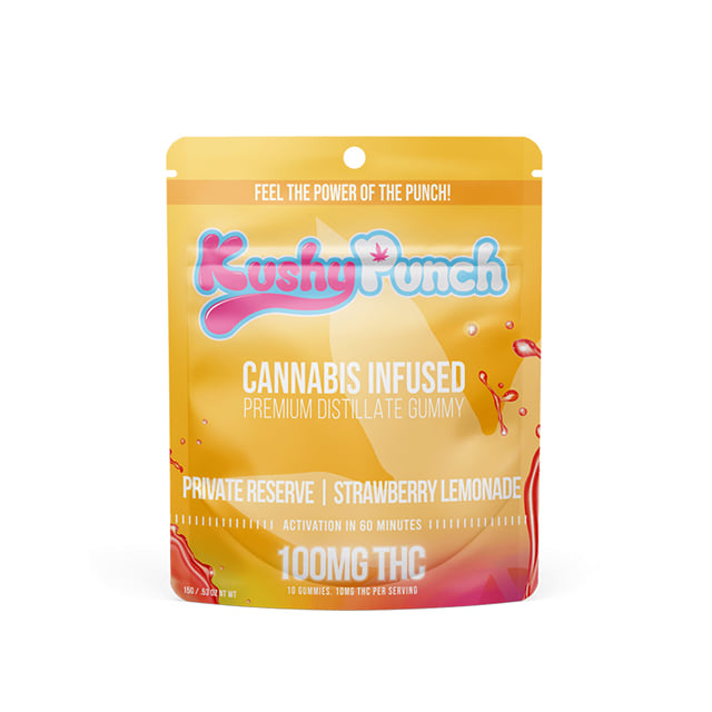 Kushy Punch Gummy - Private Reserve/Strawberry Lemonade (100mg)