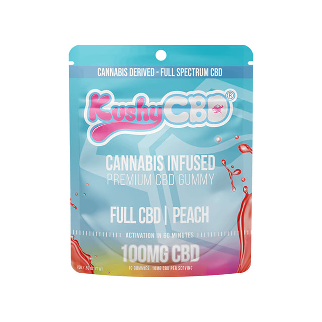 Kushy Punch Gummy - CBD/Peach (100mg CBD/0mg THC)