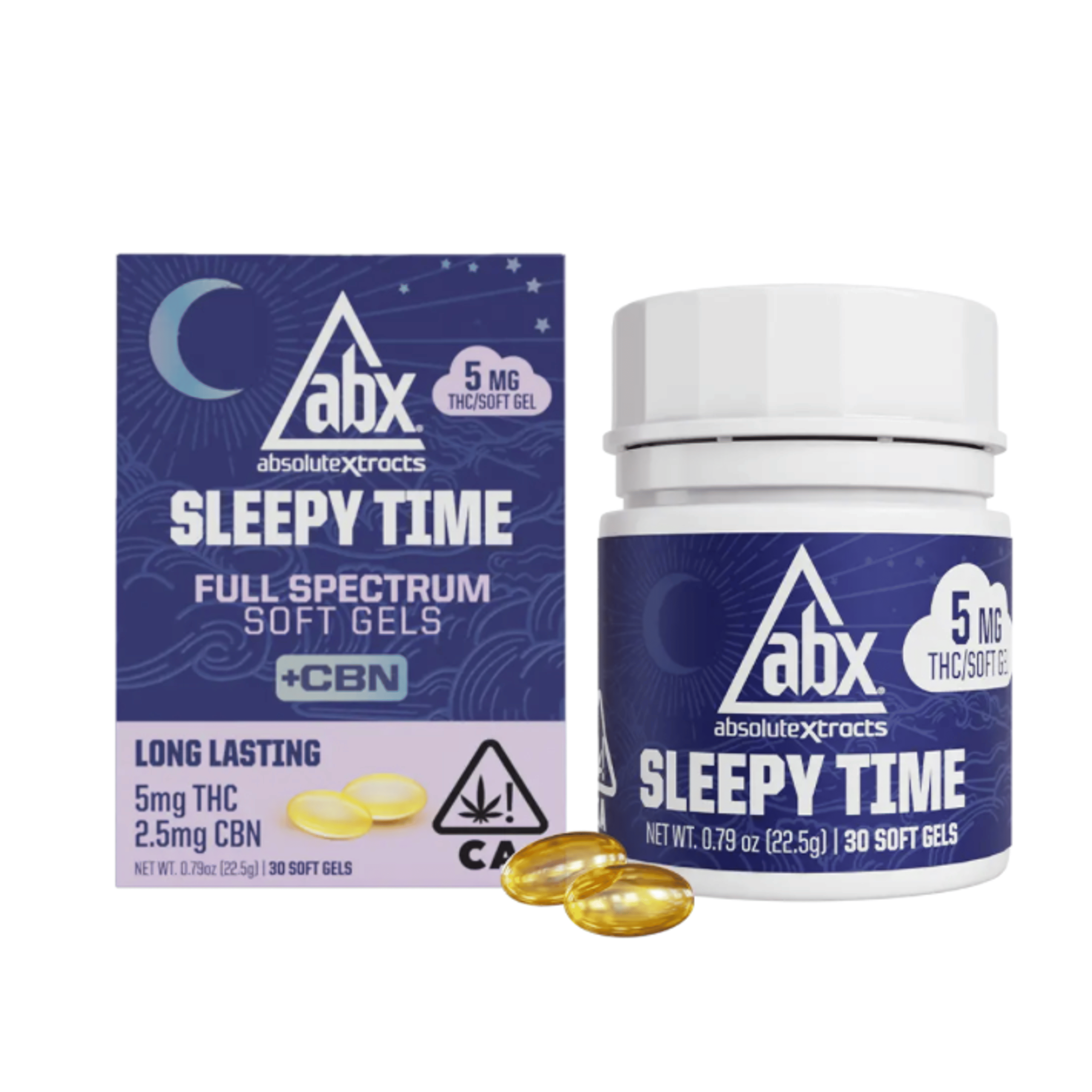 Sleepy Time +CBN Soft Gels 5mg 30ct - ABX / absoluteXtracts - - $20 - Capsules