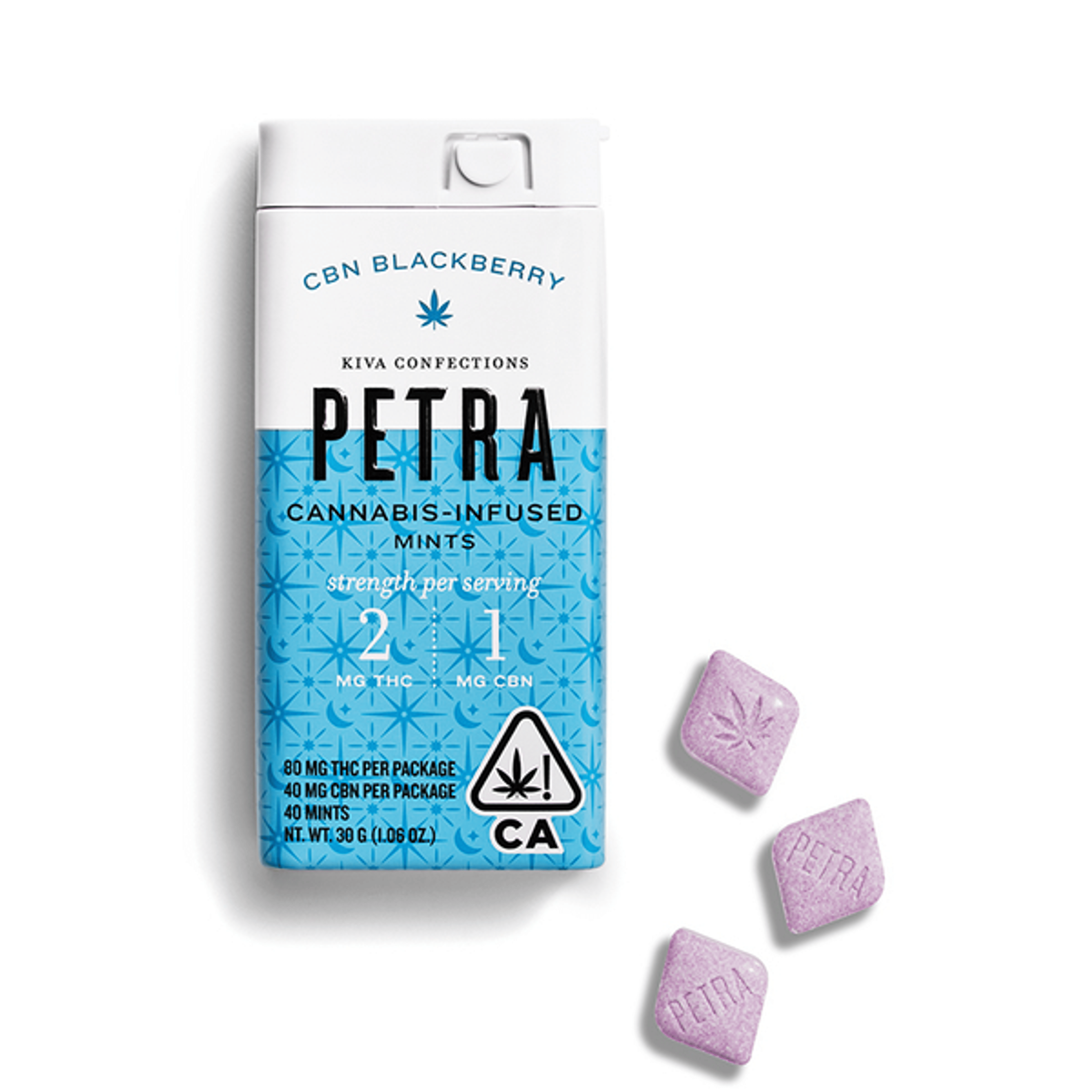 Petra Blackberry CBN Mints 2:1 - Kiva Confections - - $22 - Edible