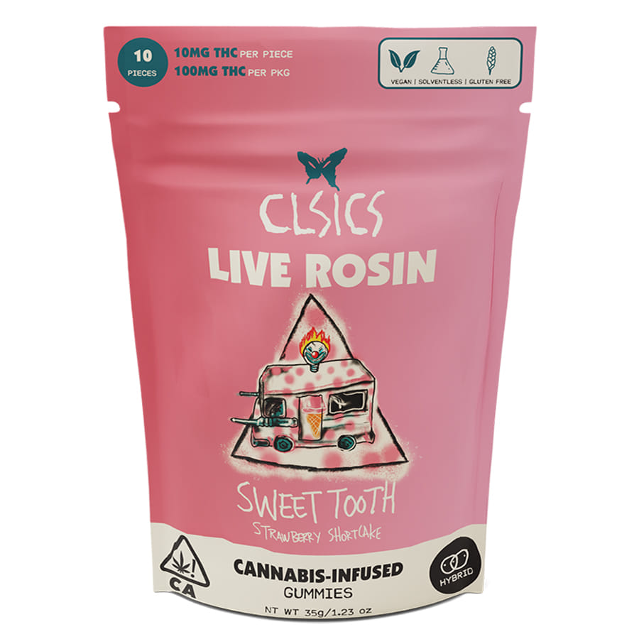 Strawberry Shortcake Sweet Tooth (H) Rosin Gummies - CLSICS - Strawberry Shortcake Sweet Tooth Rosin Gummies - $15 - Edibles