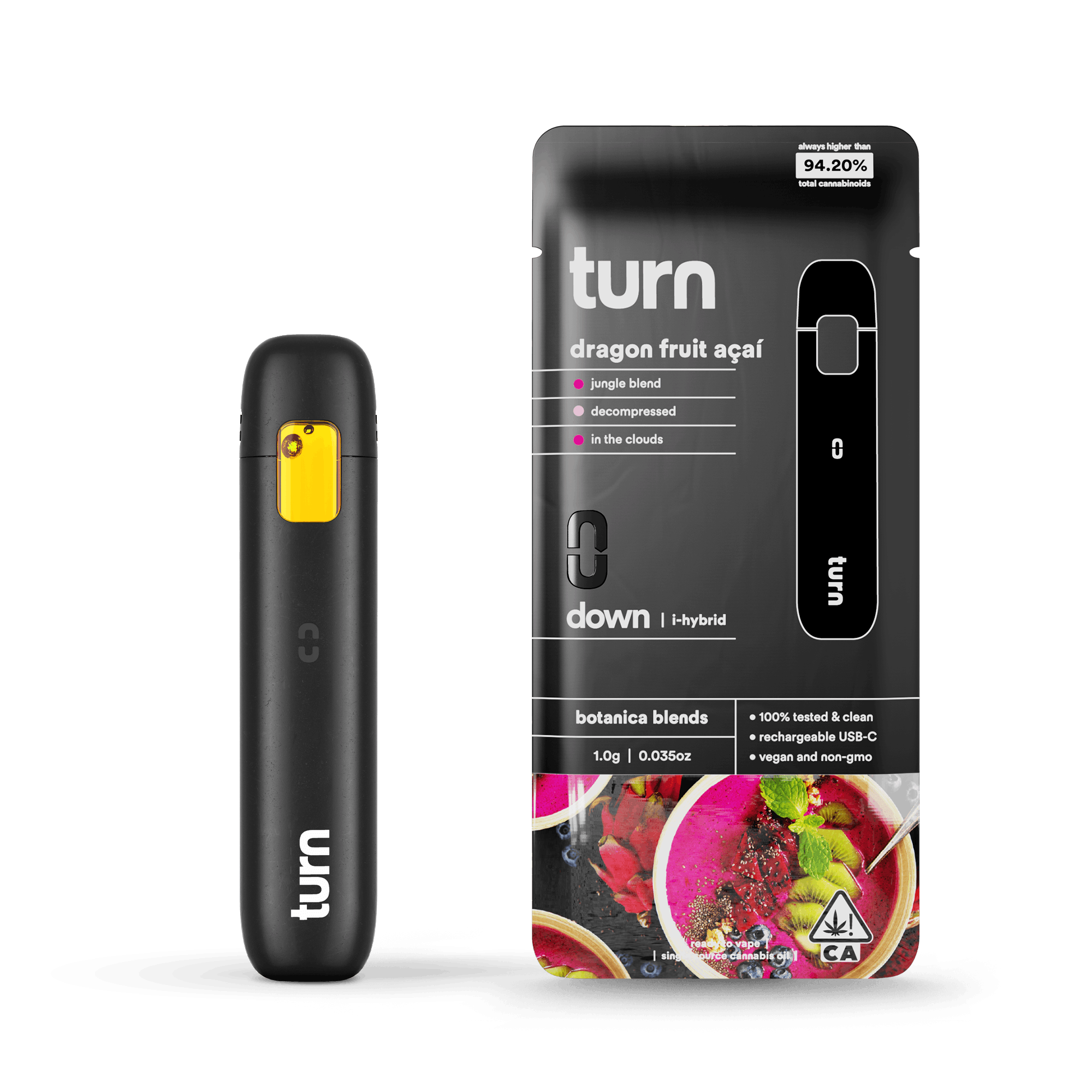 Turn Down Botanica Blends | 1g - Dragon Fruit Acai - AIO - Indica - Turn -  - $27 - All-In-Ones